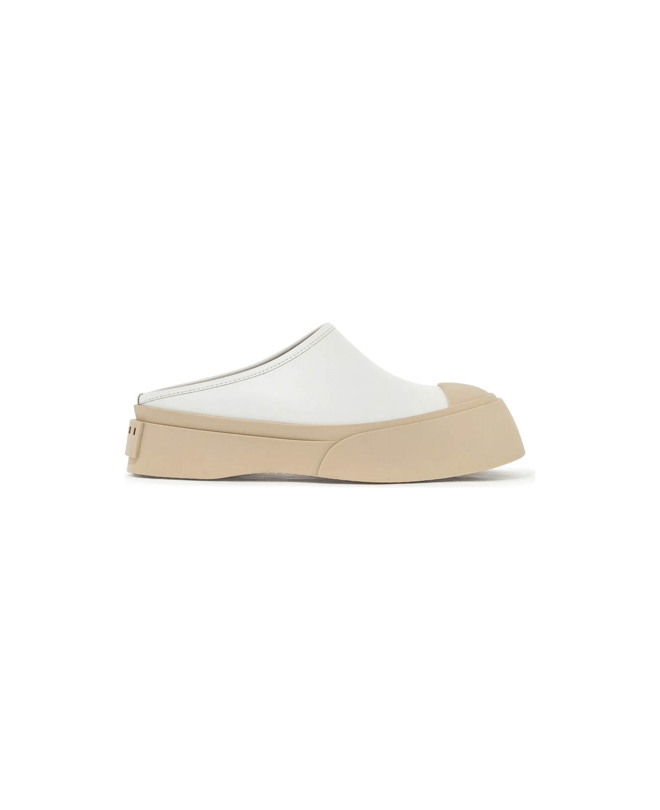 Marni White Leather Pablo Slippers - LILYWHITE
