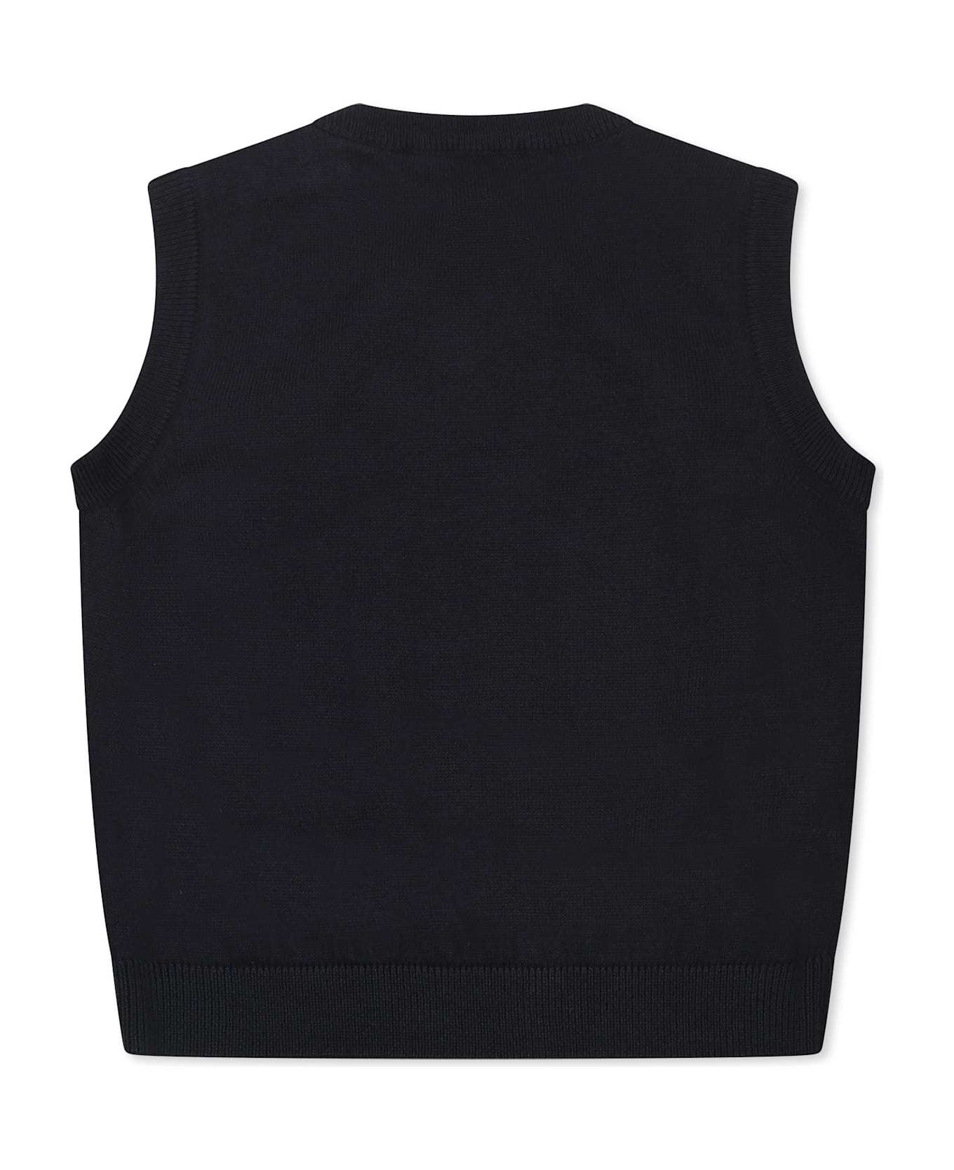 Emporio Armani Blue Vest For Baby Boy With Logo - Blue