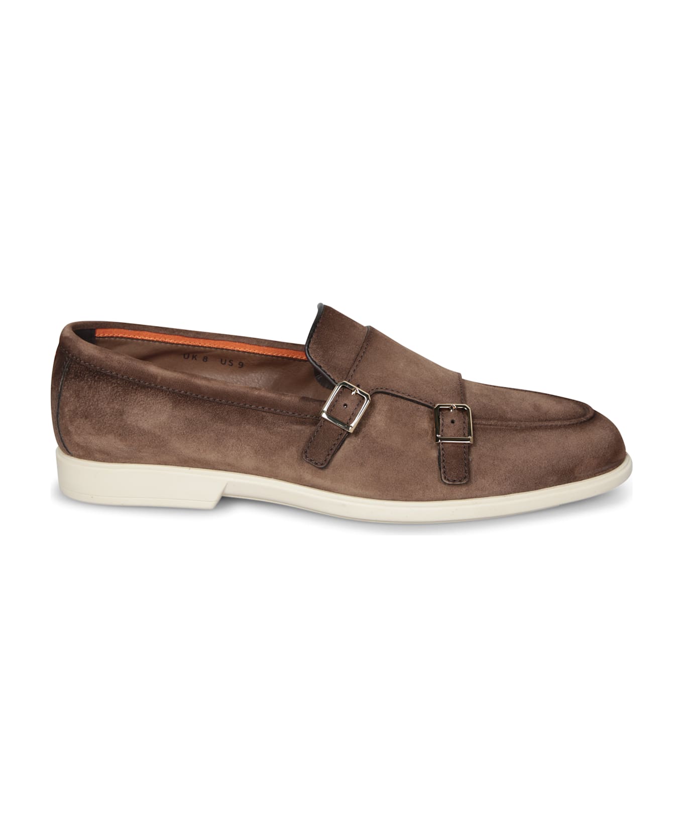 Santoni Brown Suede Monkstrap - Brown