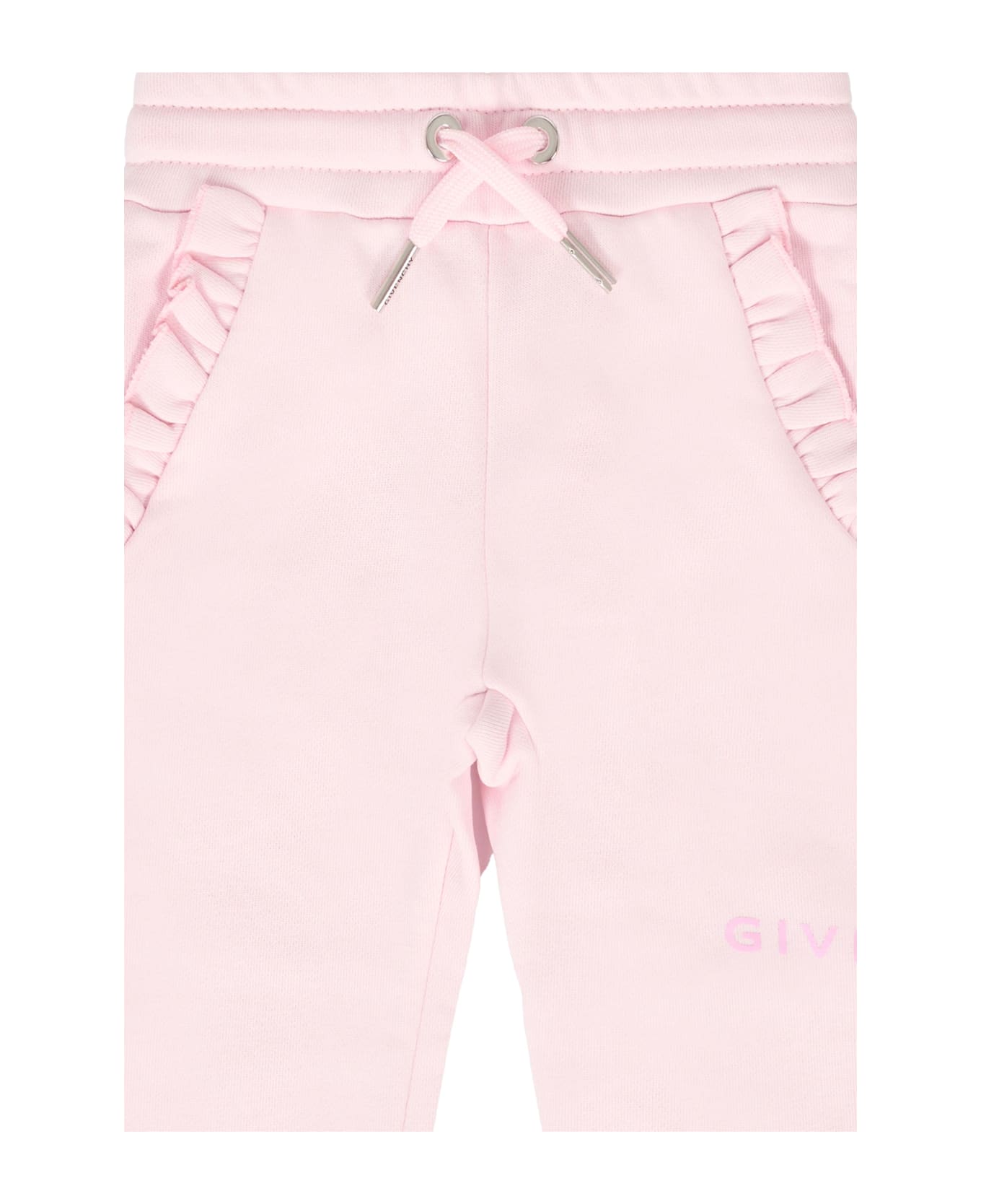 Givenchy Pink Trousers For Baby Girl With Logo - Pink ボトムス