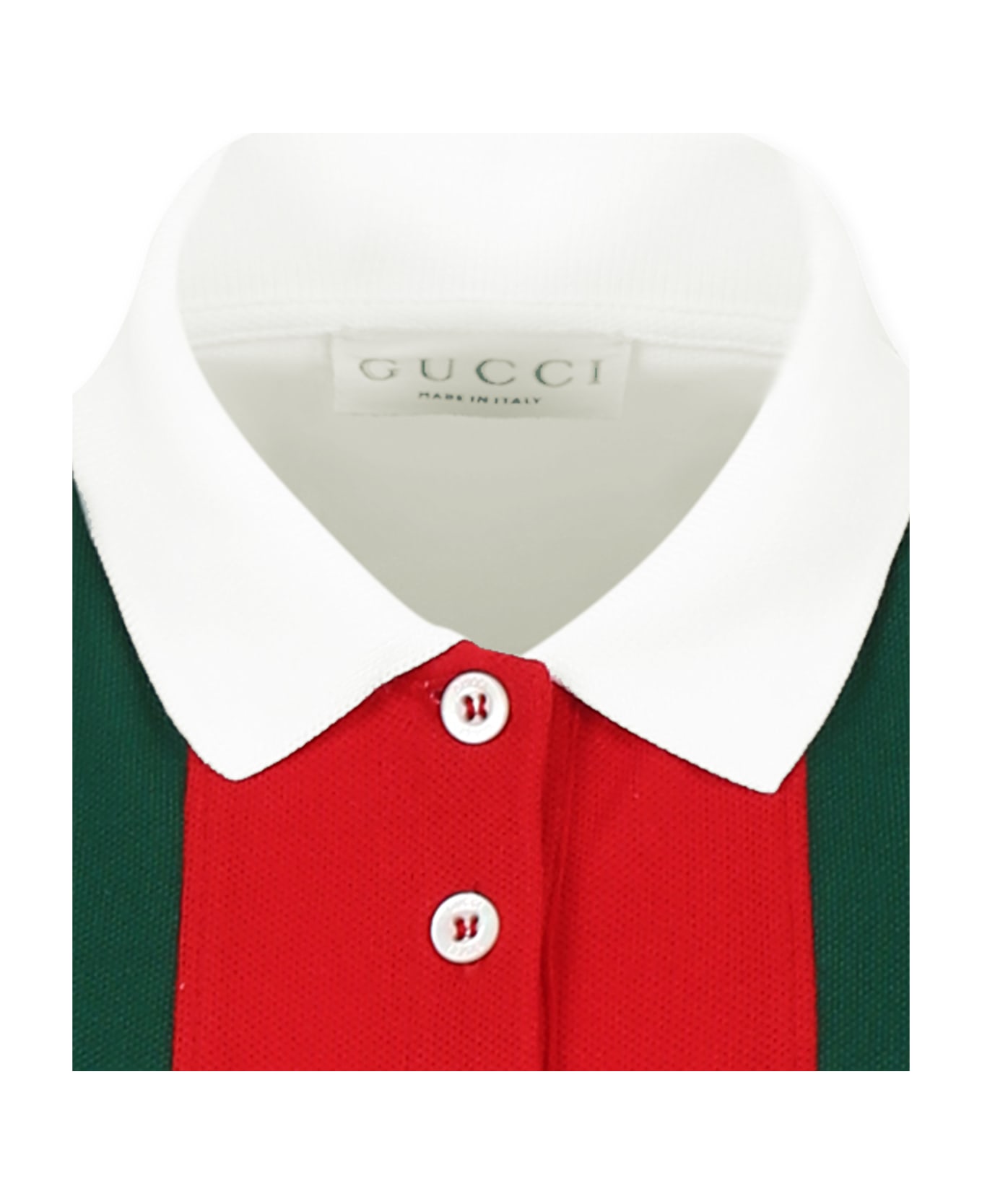Gucci Multicolor Polo Shirt For Girl With Web Detail - Multicolor