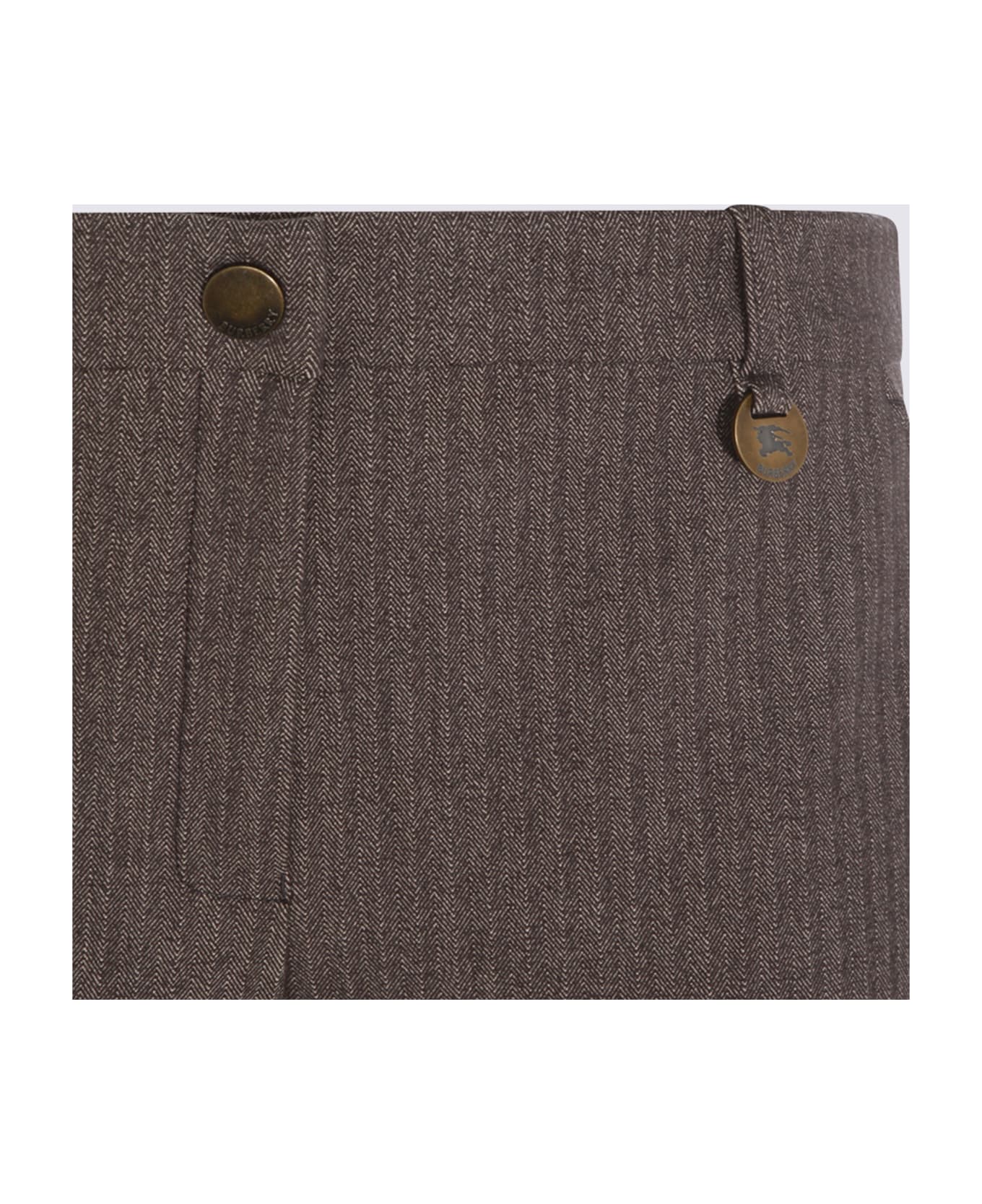 Burberry Brown Cotton Pants - WALNUT BEIGE