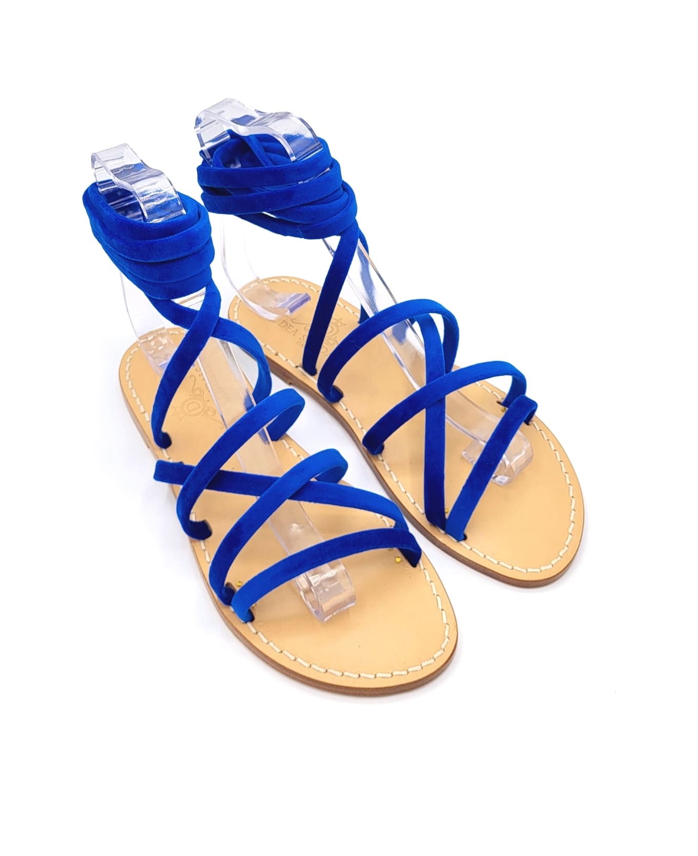Dea Sandals Blue Velvet Gladiator Sandals - blue velvet