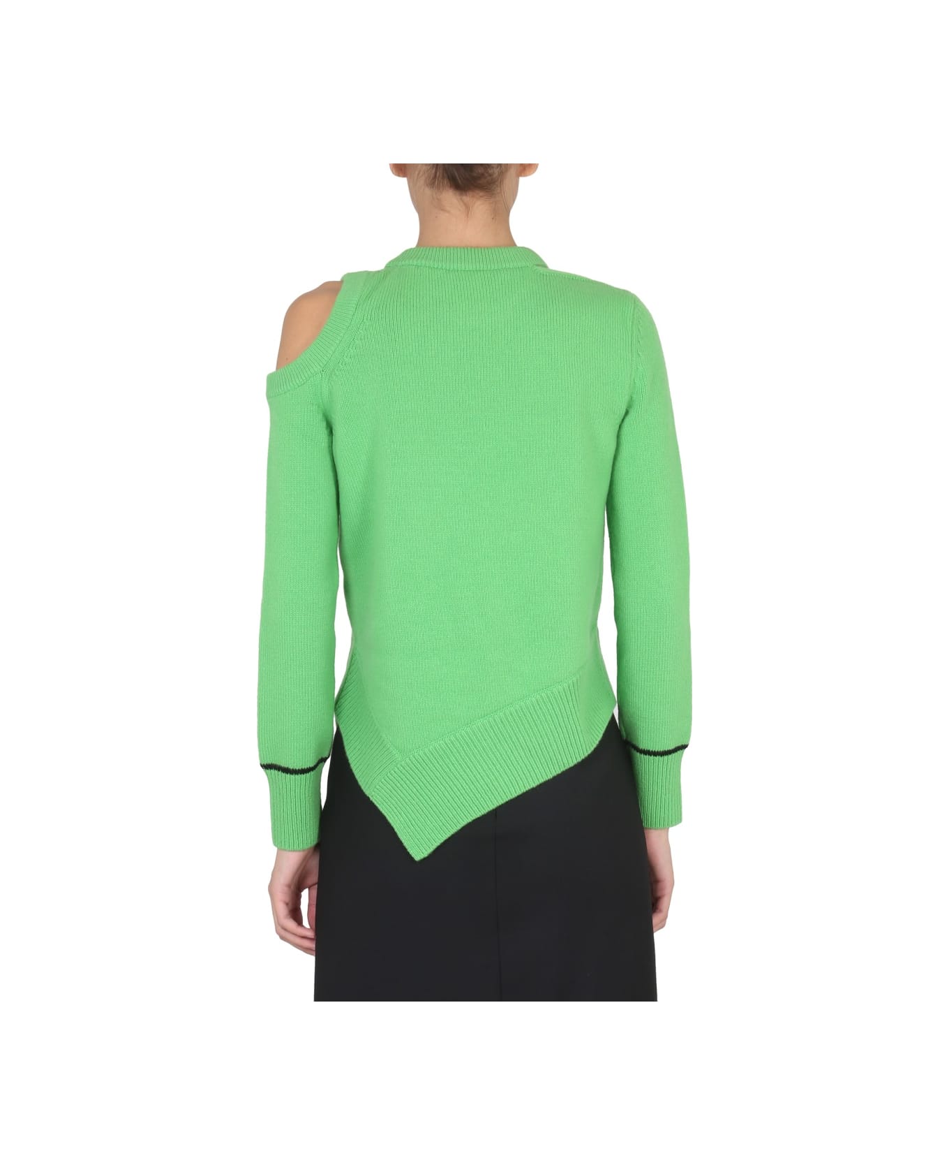Alexander McQueen Sweater With Bare Shoulders - GREEN