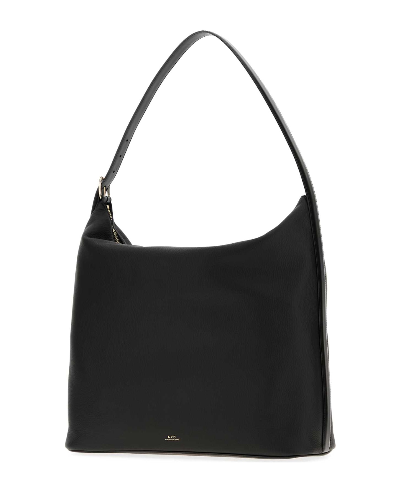 A.P.C. Black Leather Maxi Vera Shopping Bag - Black