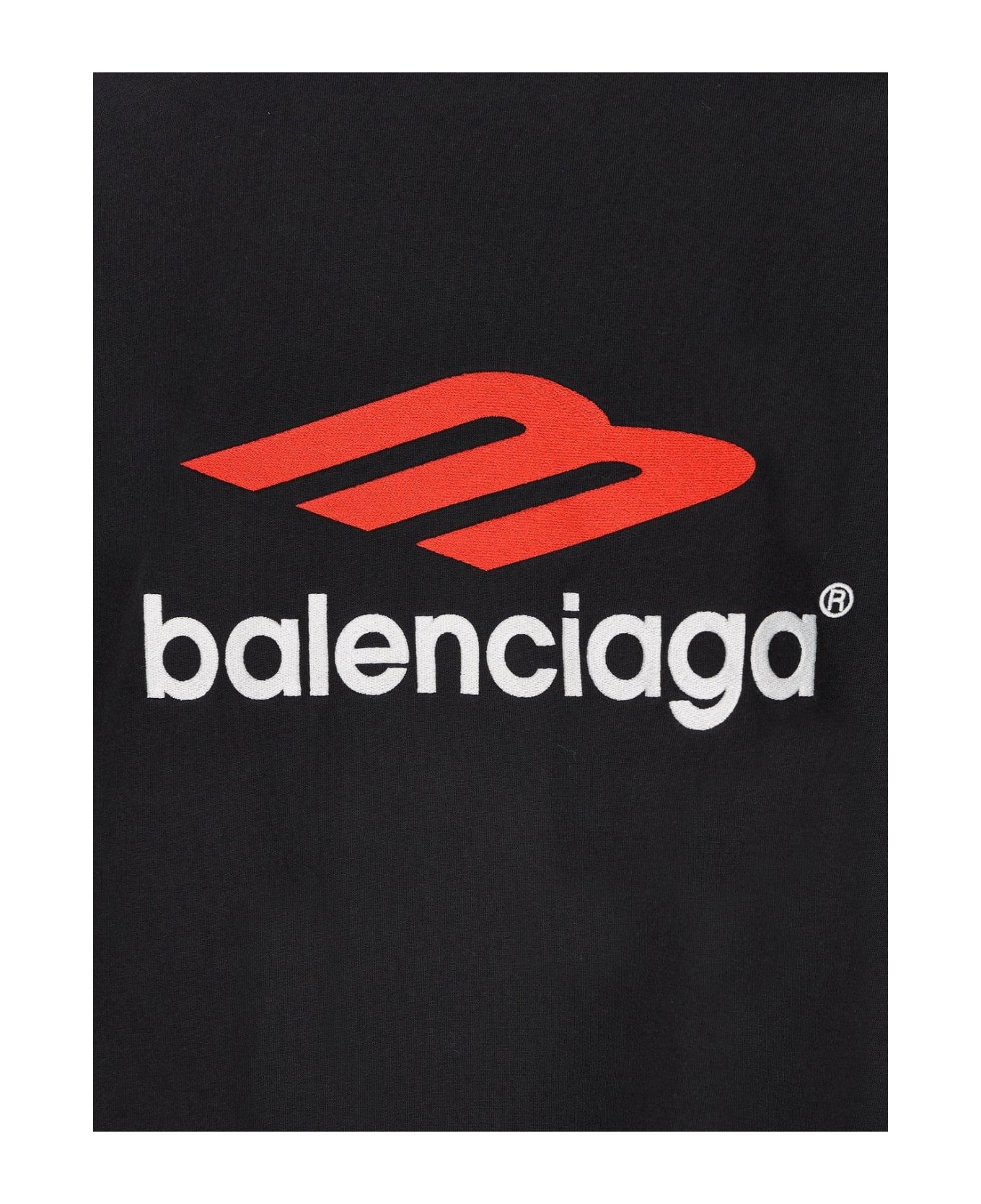 Balenciaga Tape Type Logo T-shirt - Wash Black Fade Blck