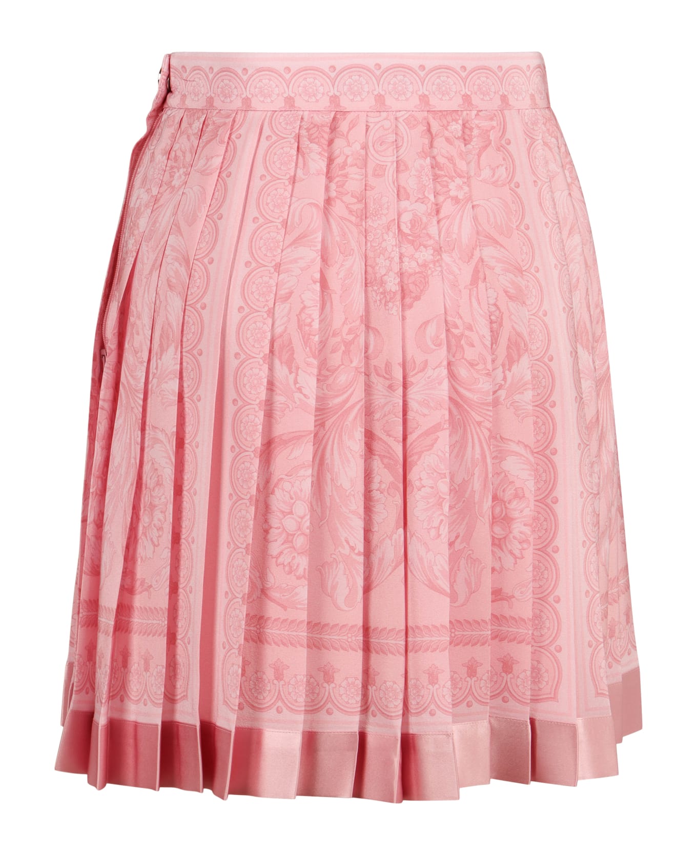 Versace Printed Silk Skirt - Pink
