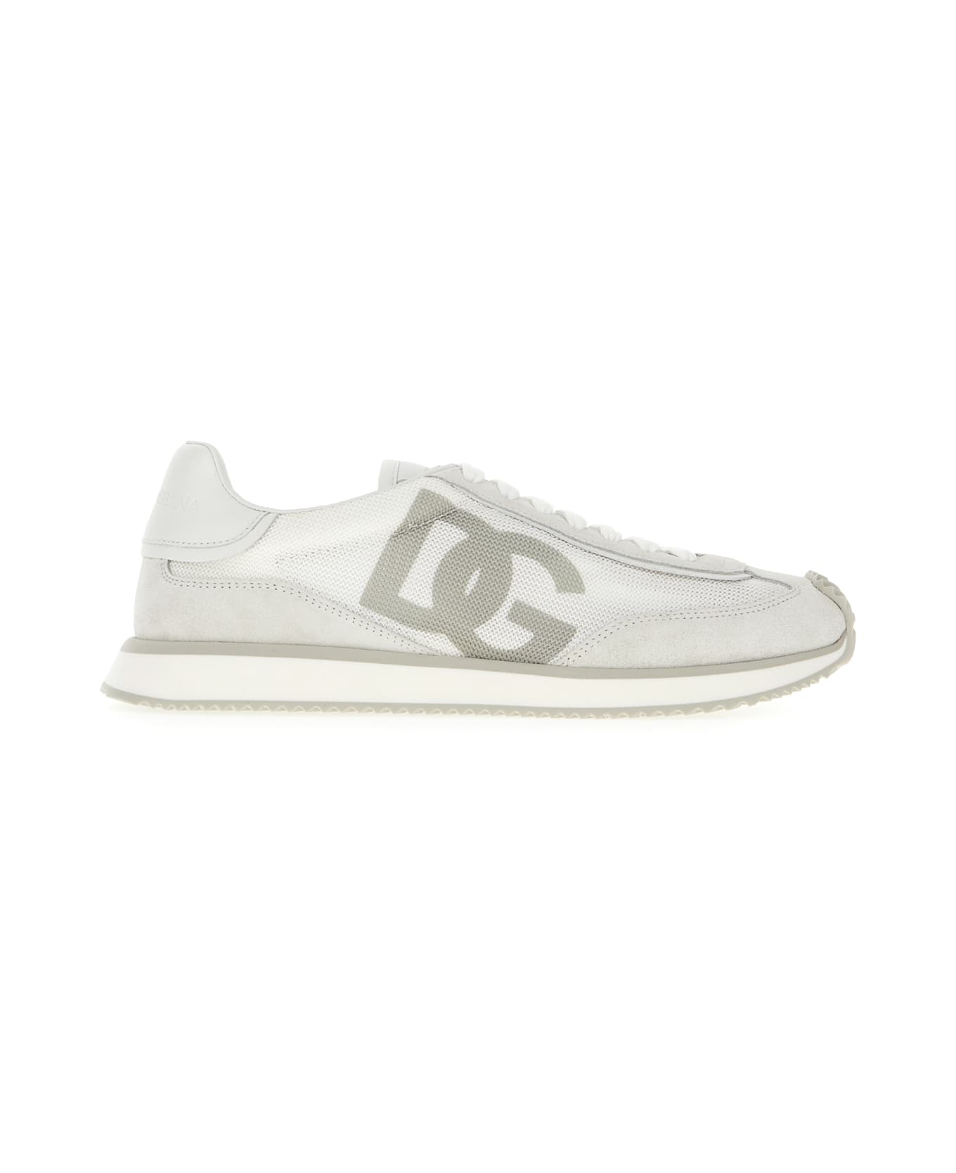 Dolce & Gabbana Multicolor Mesh And Split Leather Cushion Sneakers - BIANCO BIANCO