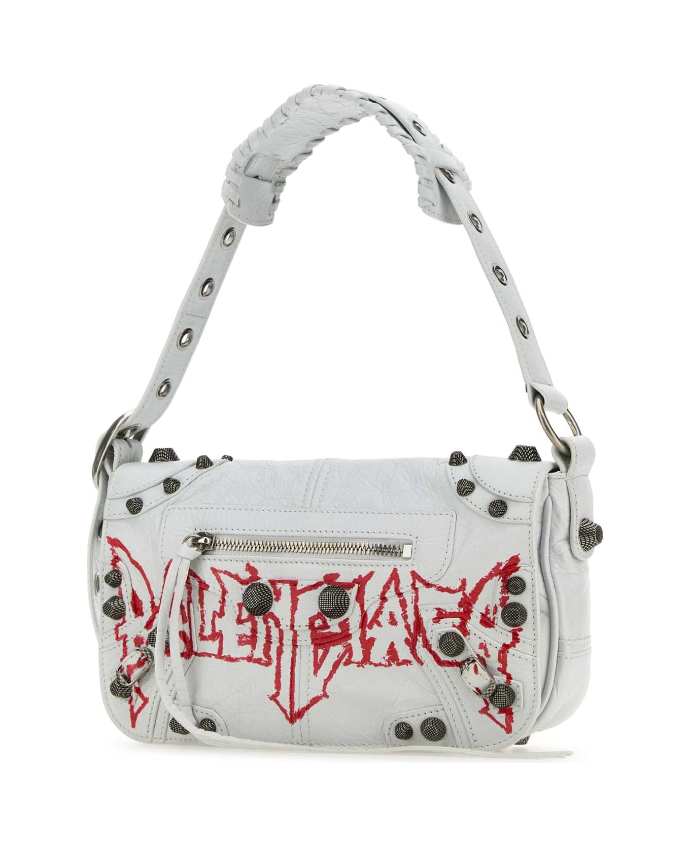Balenciaga White Leather Le Cagole Xs Diy Metal Crossbody Bag - OPTICWHITE