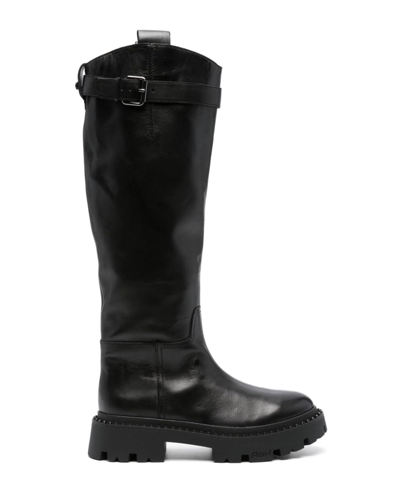 Ash Black Calf Leather Galaxy Boots - Black ブーツ