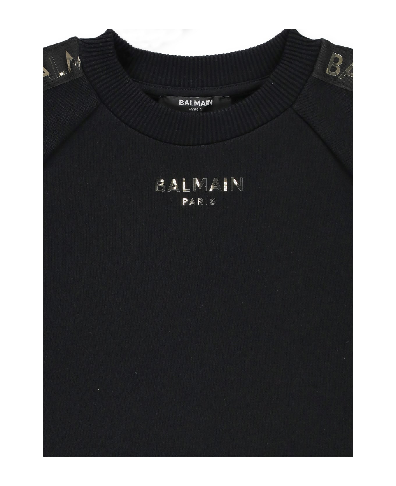 Balmain Cotton Sweatshirt With Logo - Black