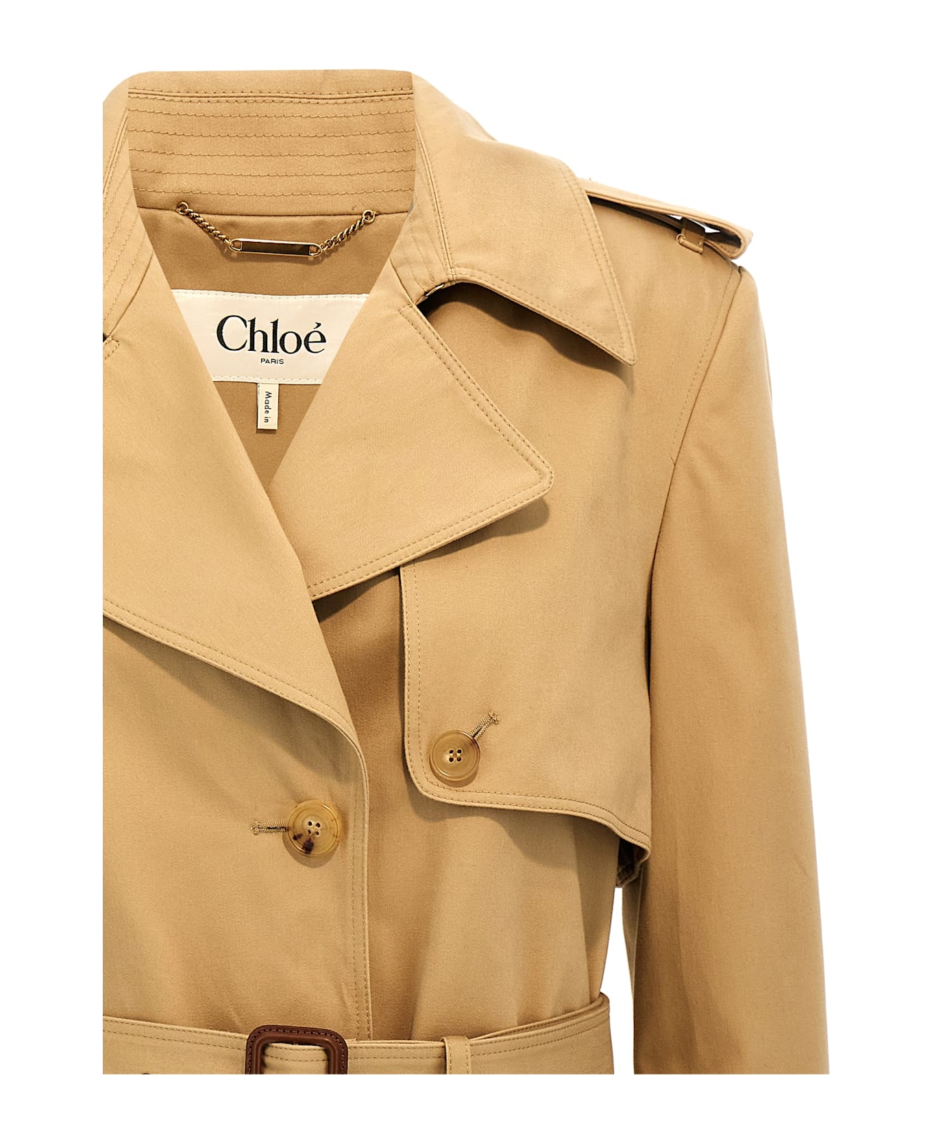 Chloé Cotton Trench Coat - Beige