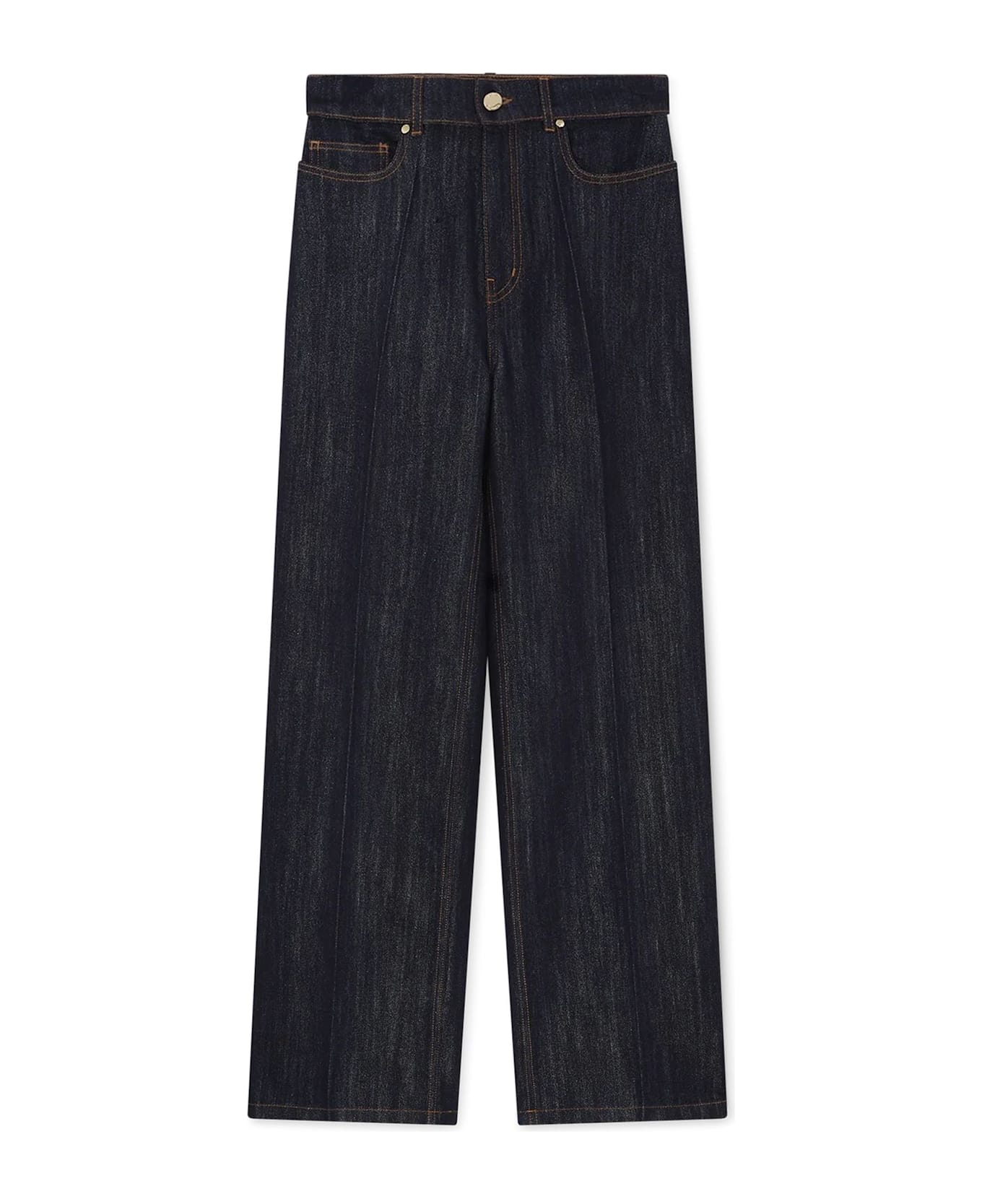 Casablanca Washed Indigo Silver Lurex Jeans - Blue