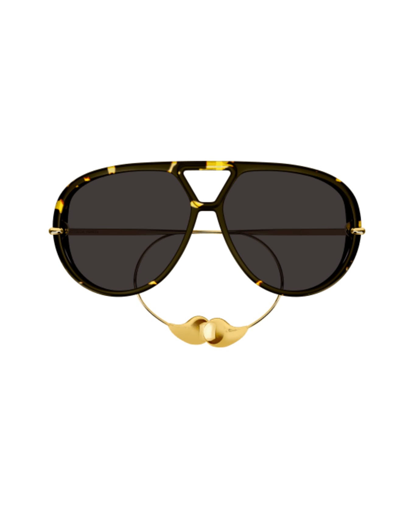 Bottega Veneta Eyewear Bottega Veneta Bv1273s Linea Unapologetic 005 Havana Gold Grey Sunglasses - Marrone