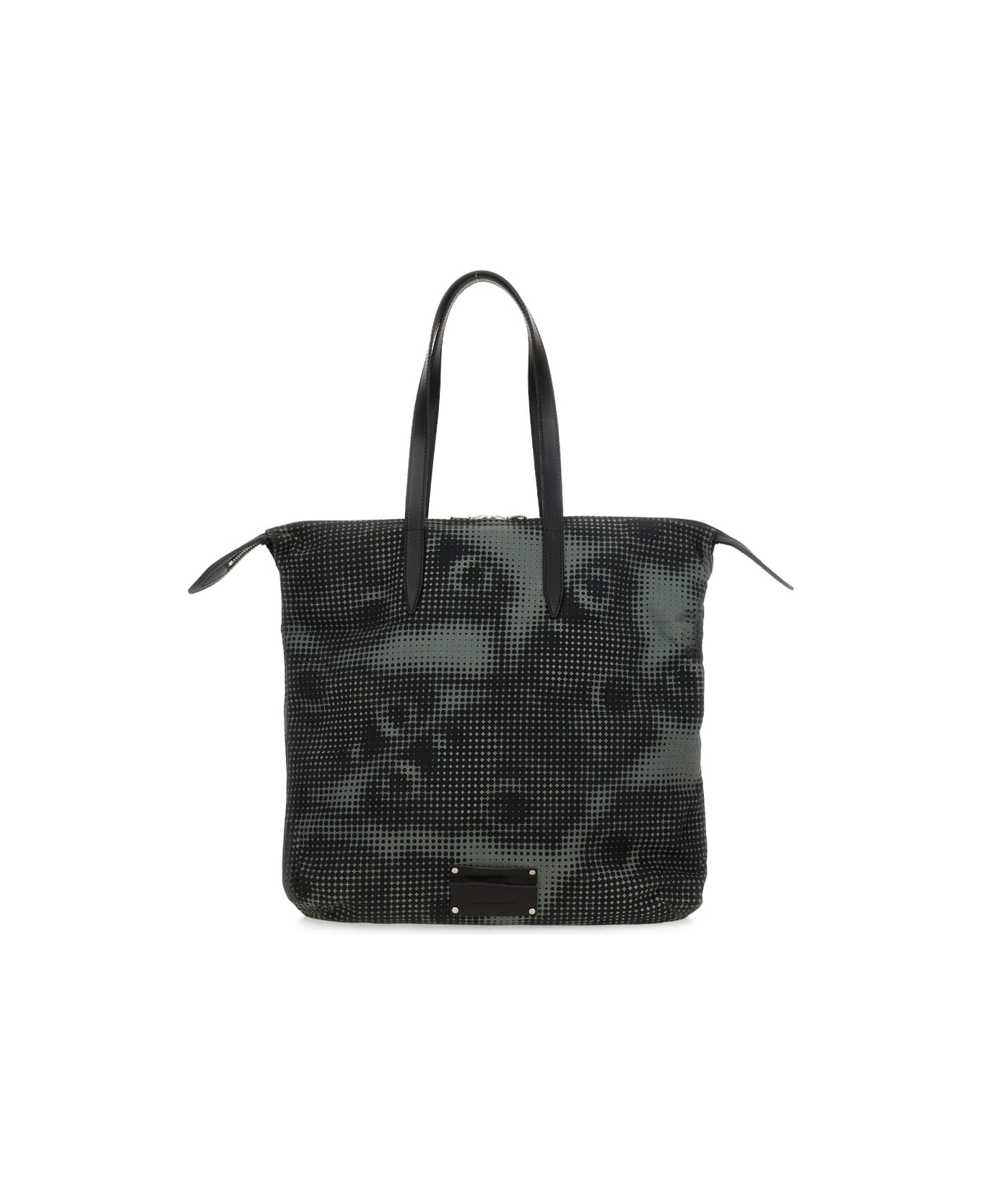 Dries Van Noten Printed Cotton Denim Tote Bag - BLACK