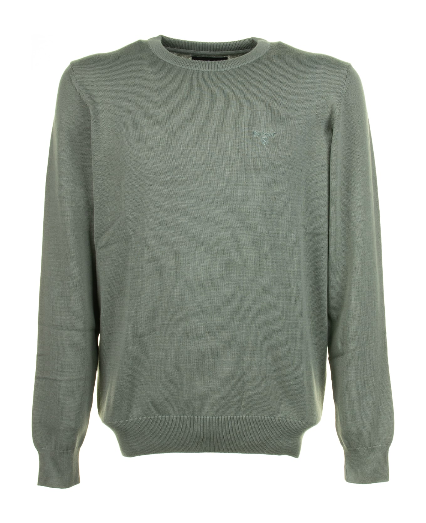 Barbour Green Crew Neck Sweater - AGAVE GREEN