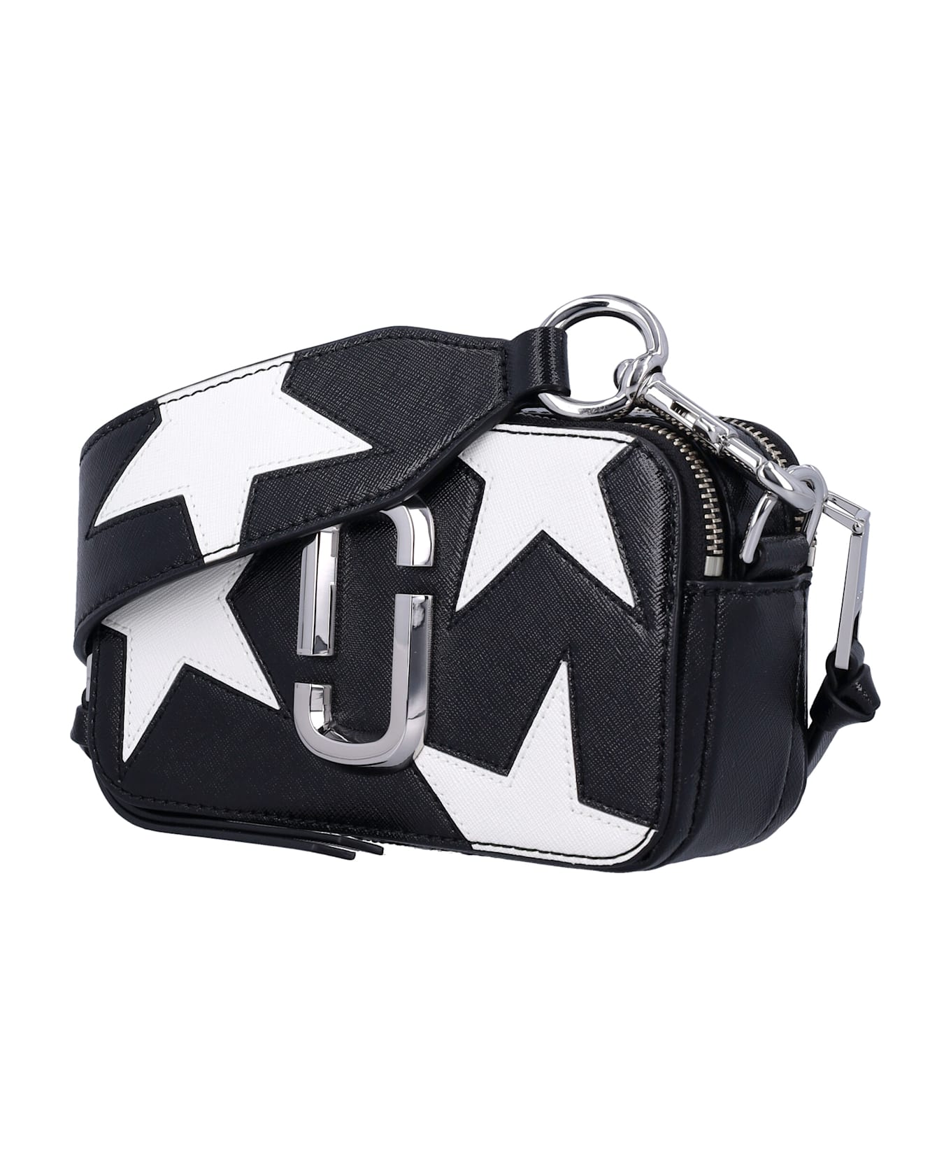 Marc Jacobs The Star Patchwork Leather Snapshot - BLACK WHHITE
