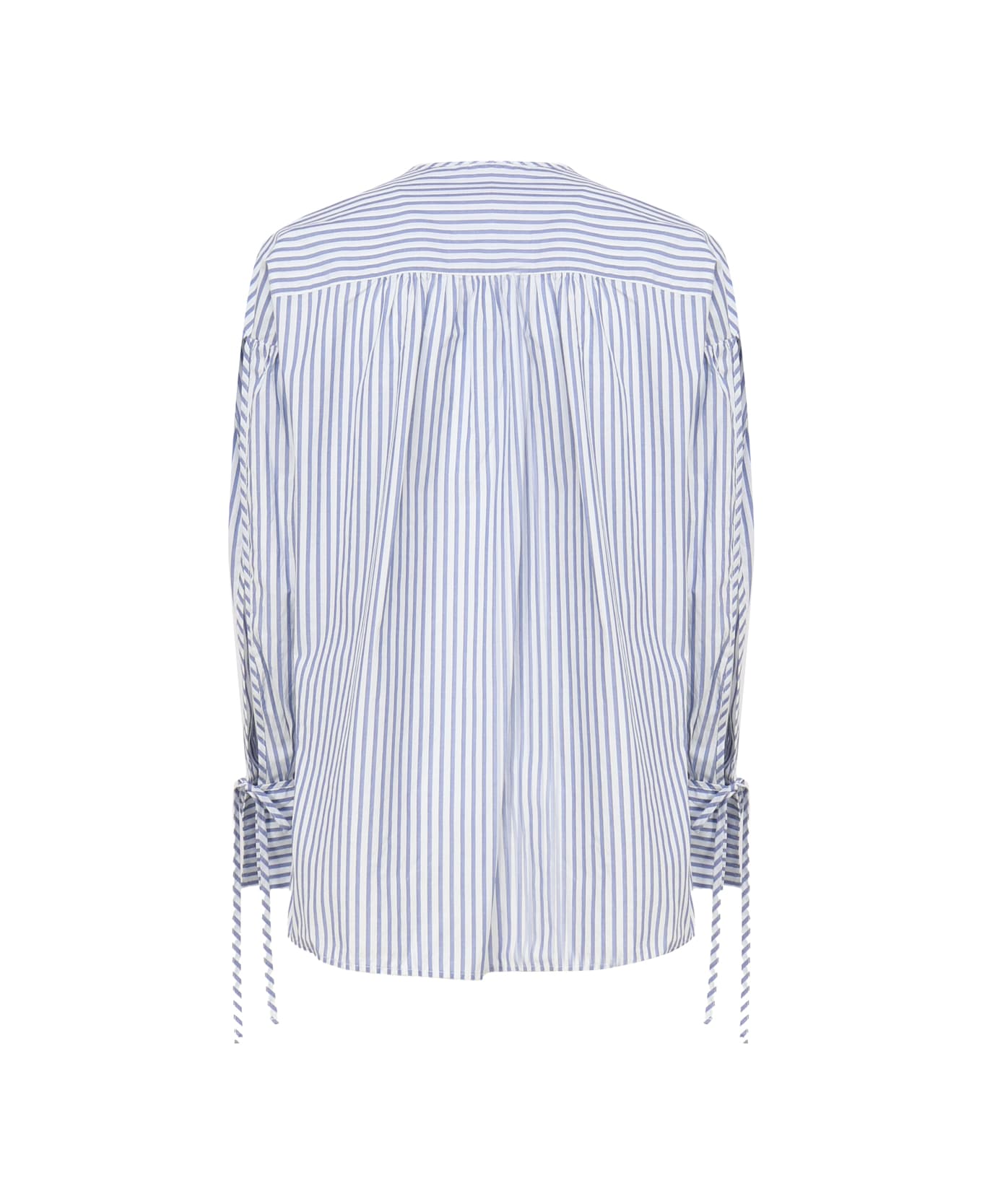 Pinko Striped Shirt With Bare Shoulders - Light blue, white