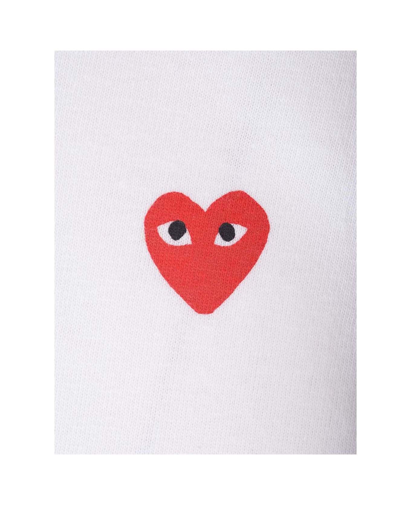 Comme des Garçons Play T-shirt With Red Hearts - White