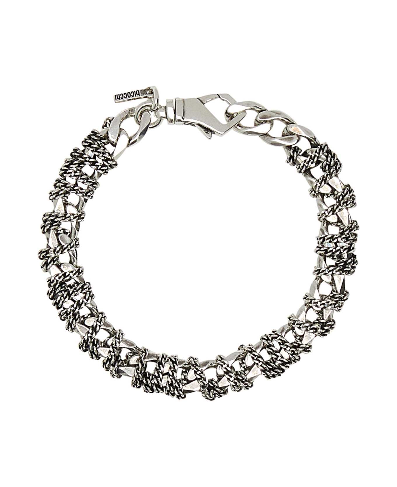 Emanuele Bicocchi 925 Silver Entwined Chain Bracelet - ARGENTO