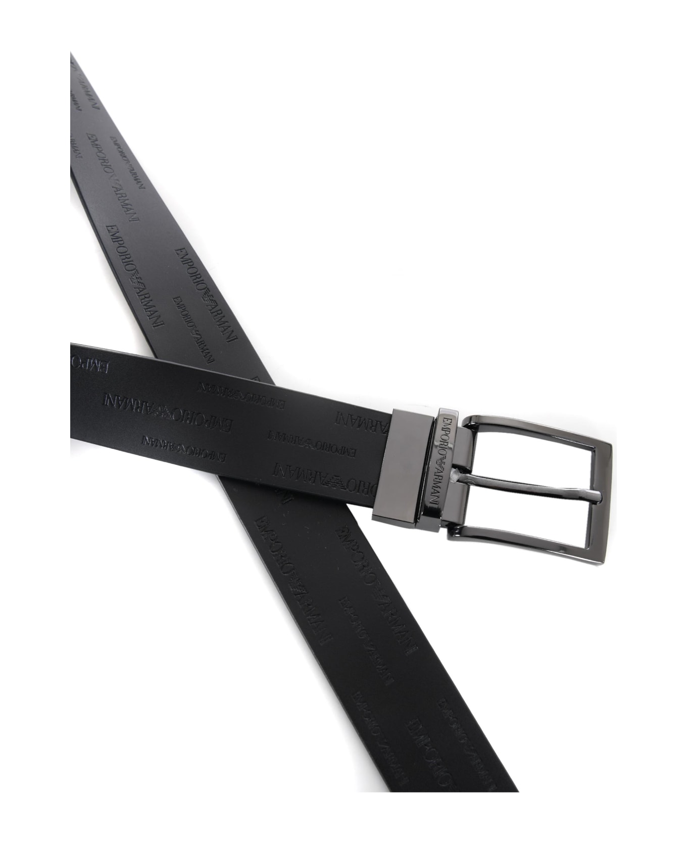 Emporio Armani Leather Belt - Blu/nero ベルト