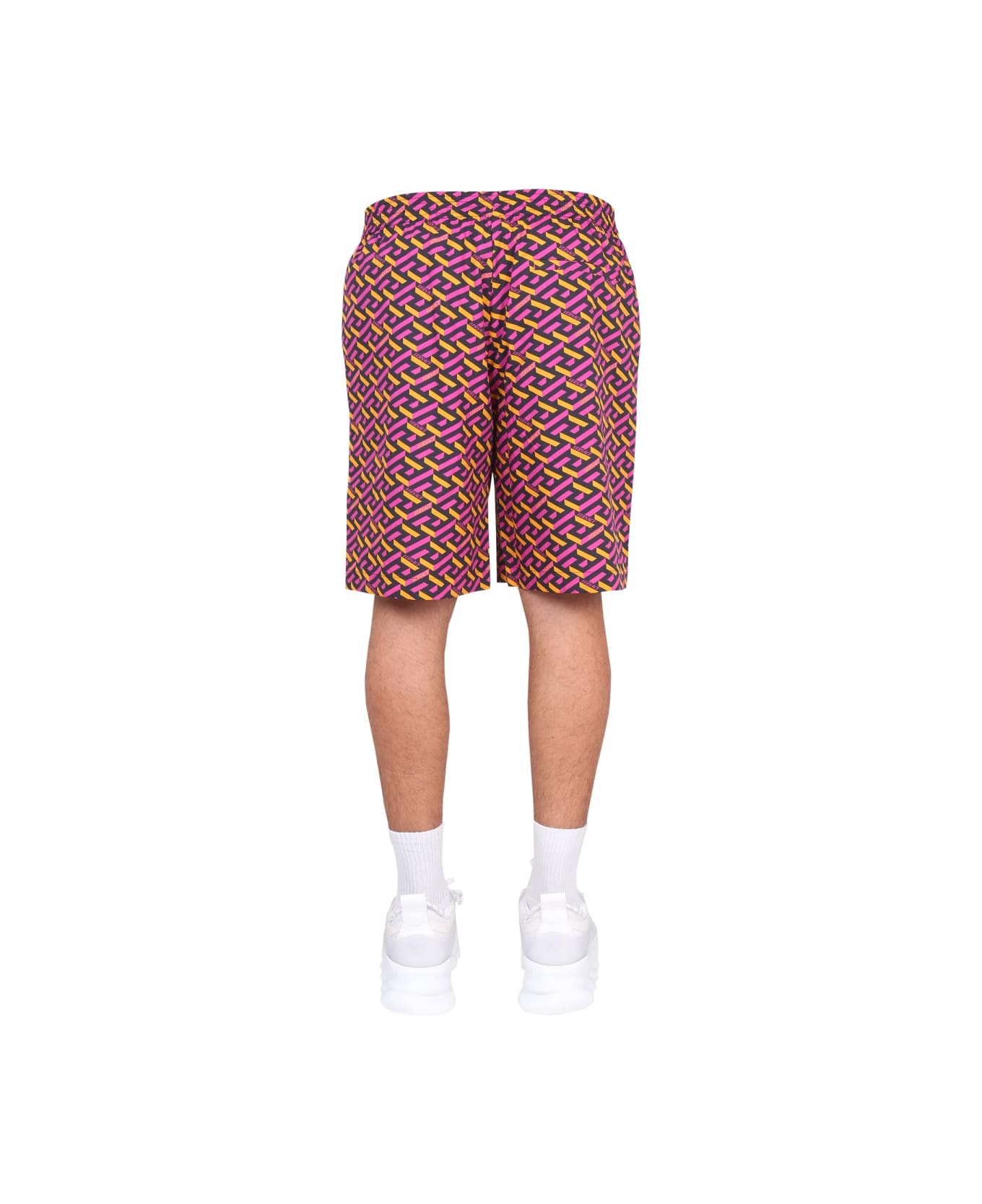 Versace Shorts With La Greca Print - MULTICOLOUR