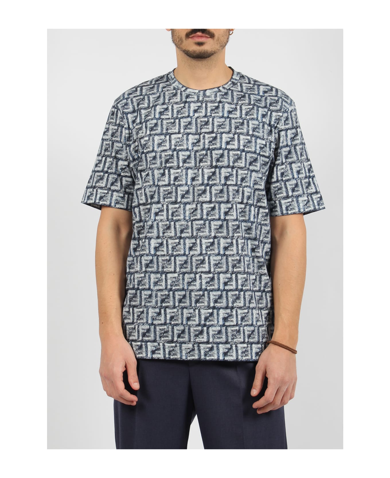 Fendi Ff Cotton T-shirt - Blue シャツ