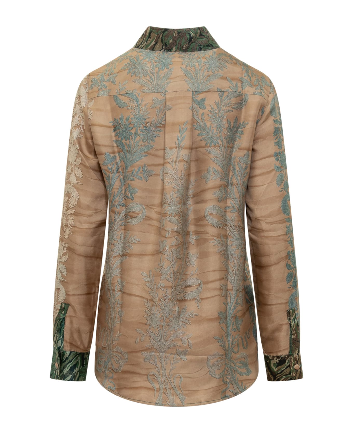 Pierre-Louis Mascia Silk Shirt With Floral Print - CIPRIA AZZURRO