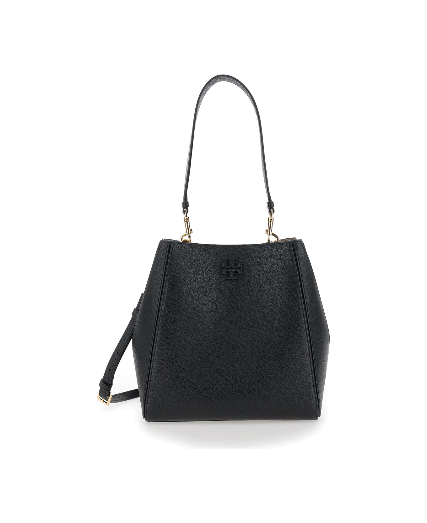 Tory Burch Mcgraw Bucket Bag - Black