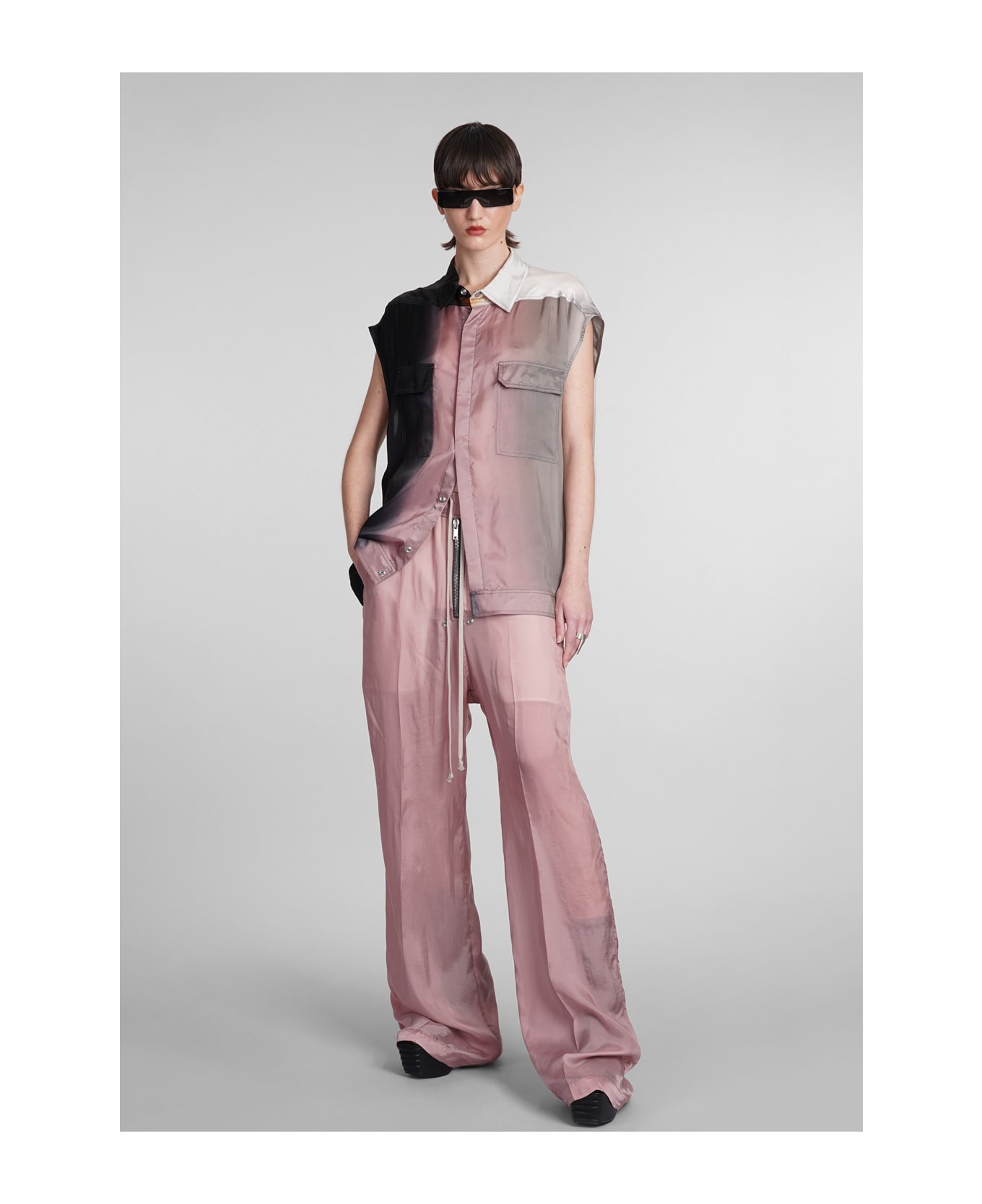 Rick Owens Drawstring Geth Bela Pants In Rose-pink Polyamide Polyester - rose-pink