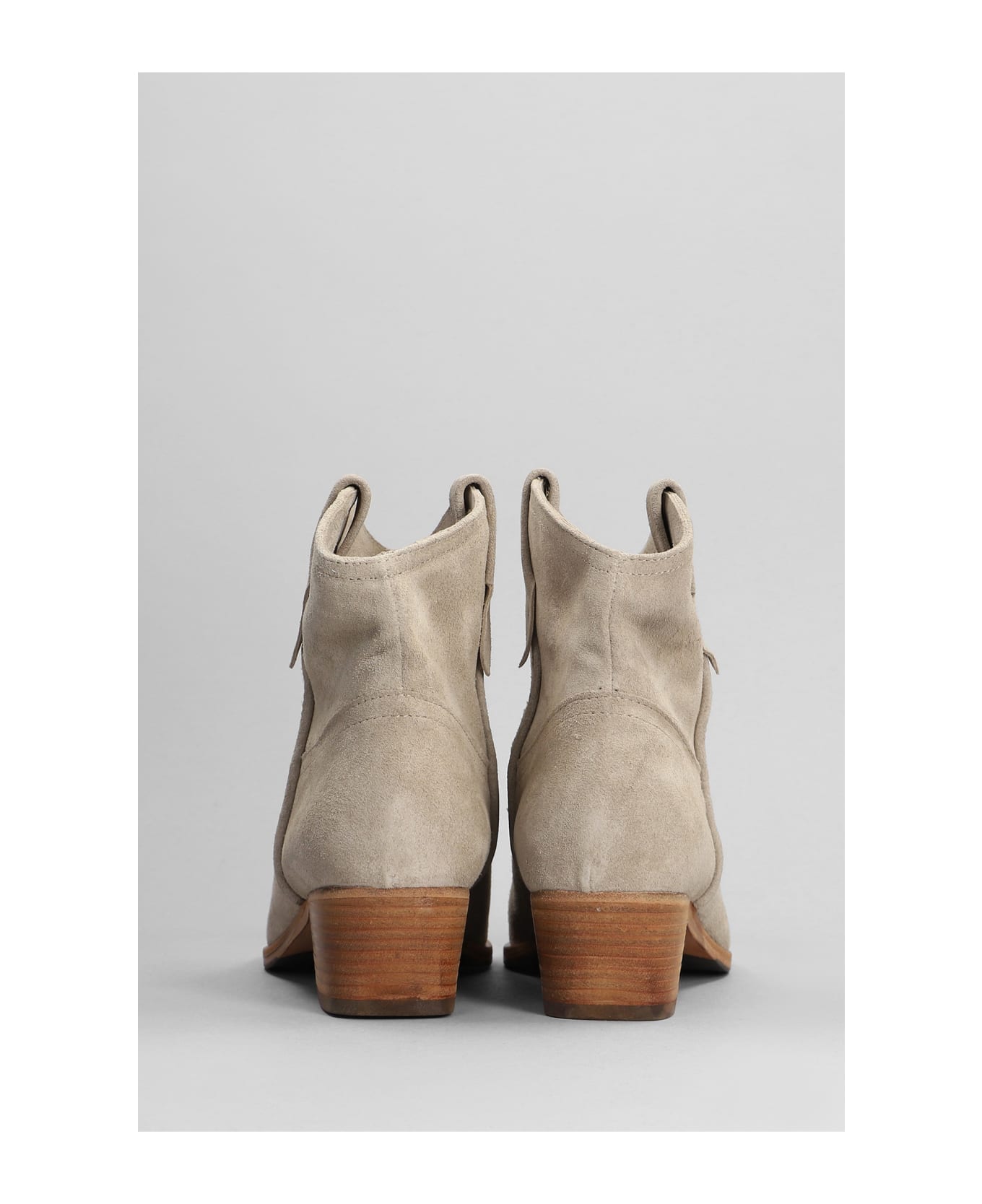 Julie Dee Texan Ankle Boots In Taupe Suede - taupe