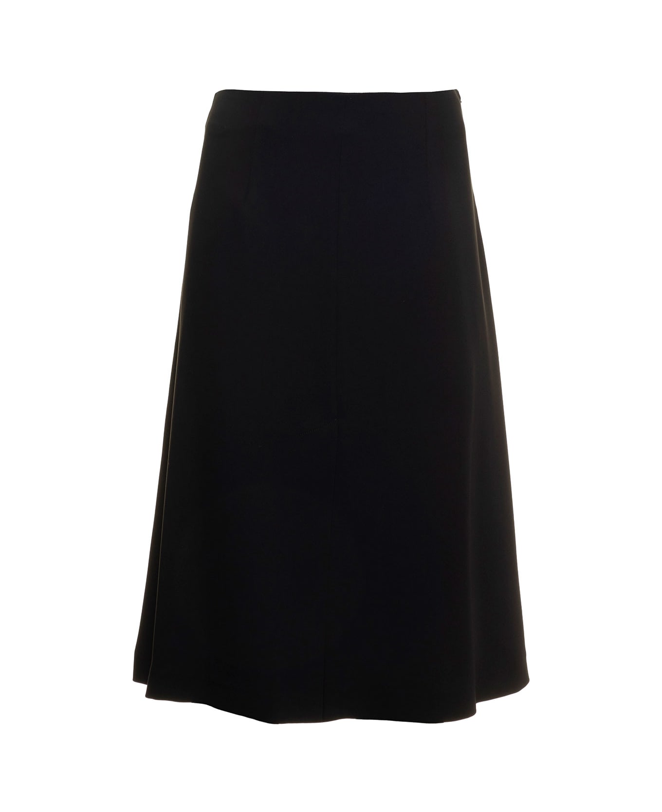 Douuod Black Pleated Long Skirt In Techno Fabric Woman - Black