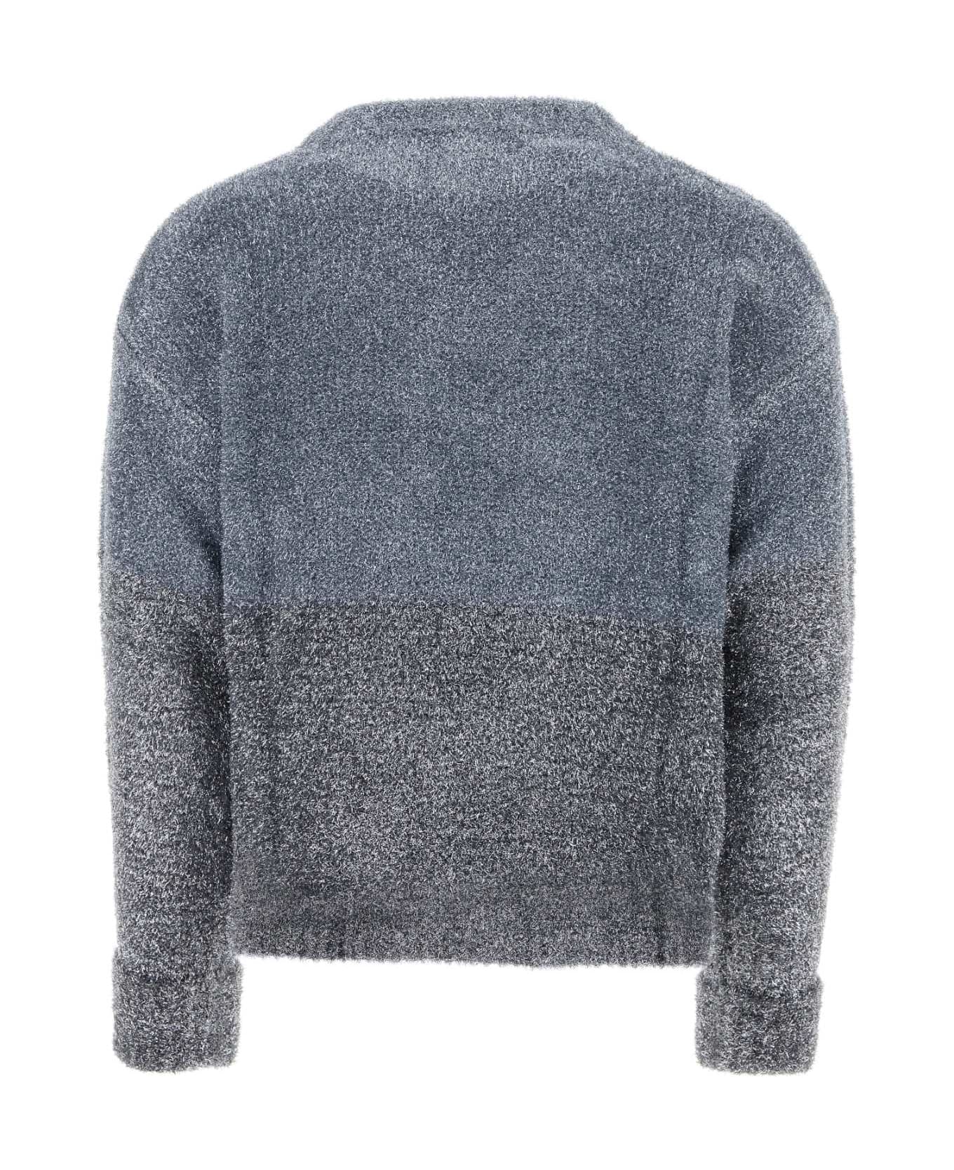 ERL Grey Nylon Blend Sweater - SILVER