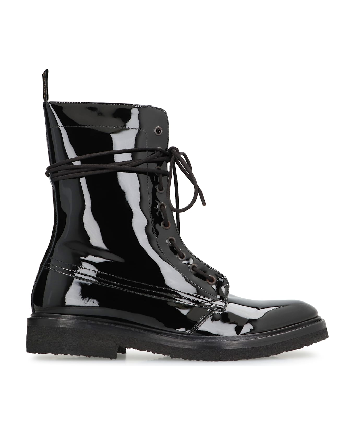 Rhude Rhanger Leather Combat Boots - black