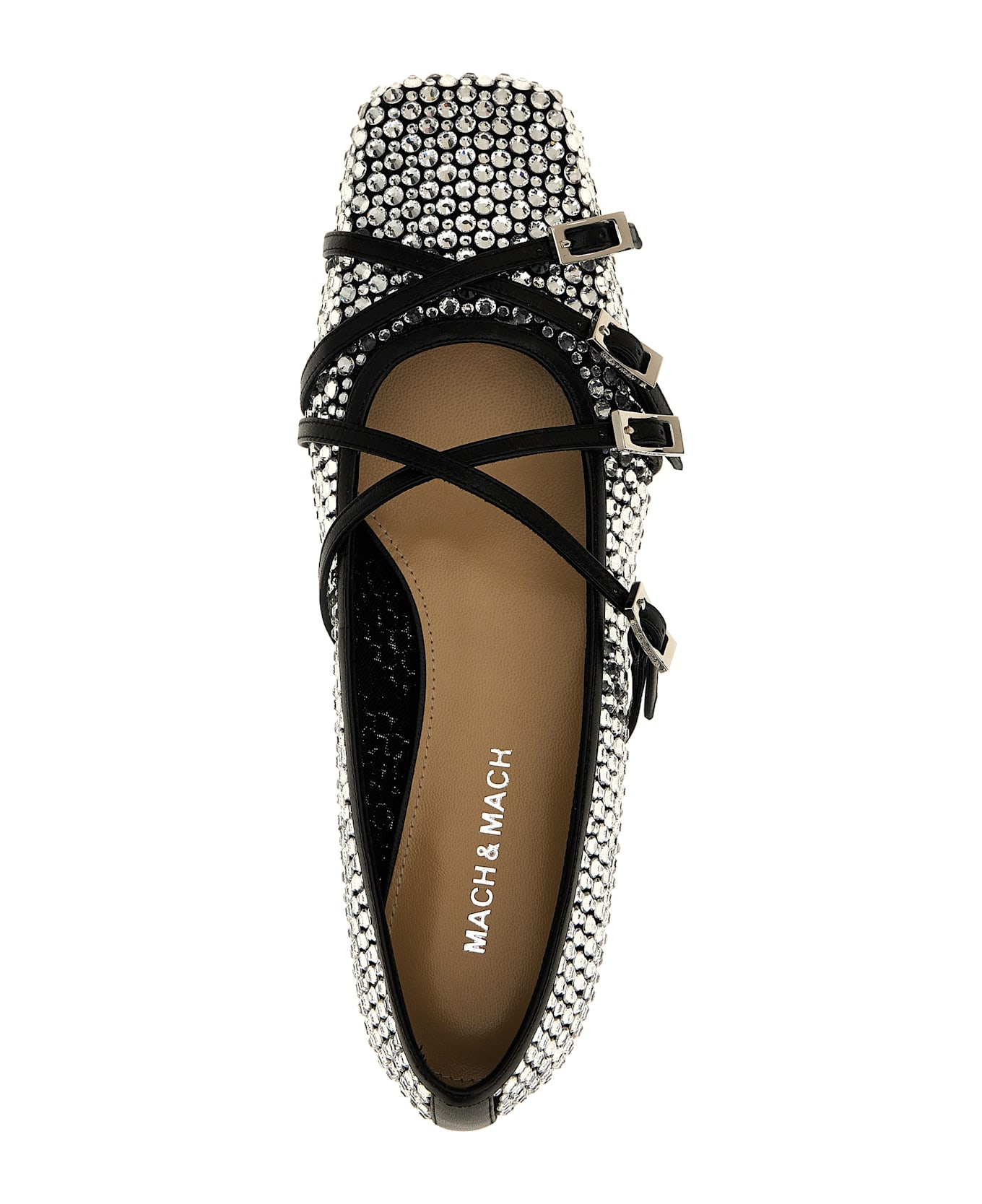 Mach 
Mach 
crystal Net
 Ballet Flats - Black  