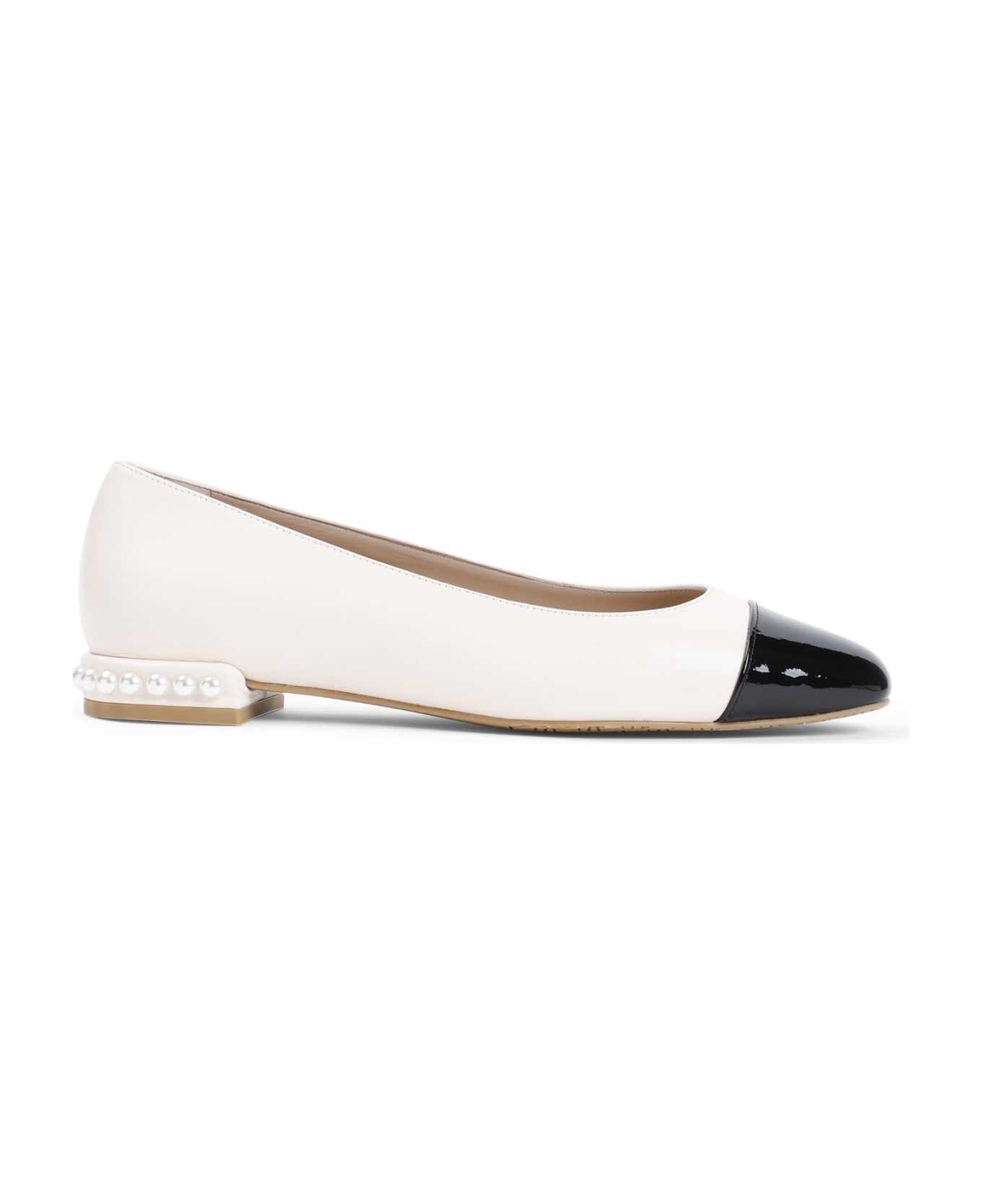 Stuart Weitzman Pearl Flat Ballerinas - Seashell Black