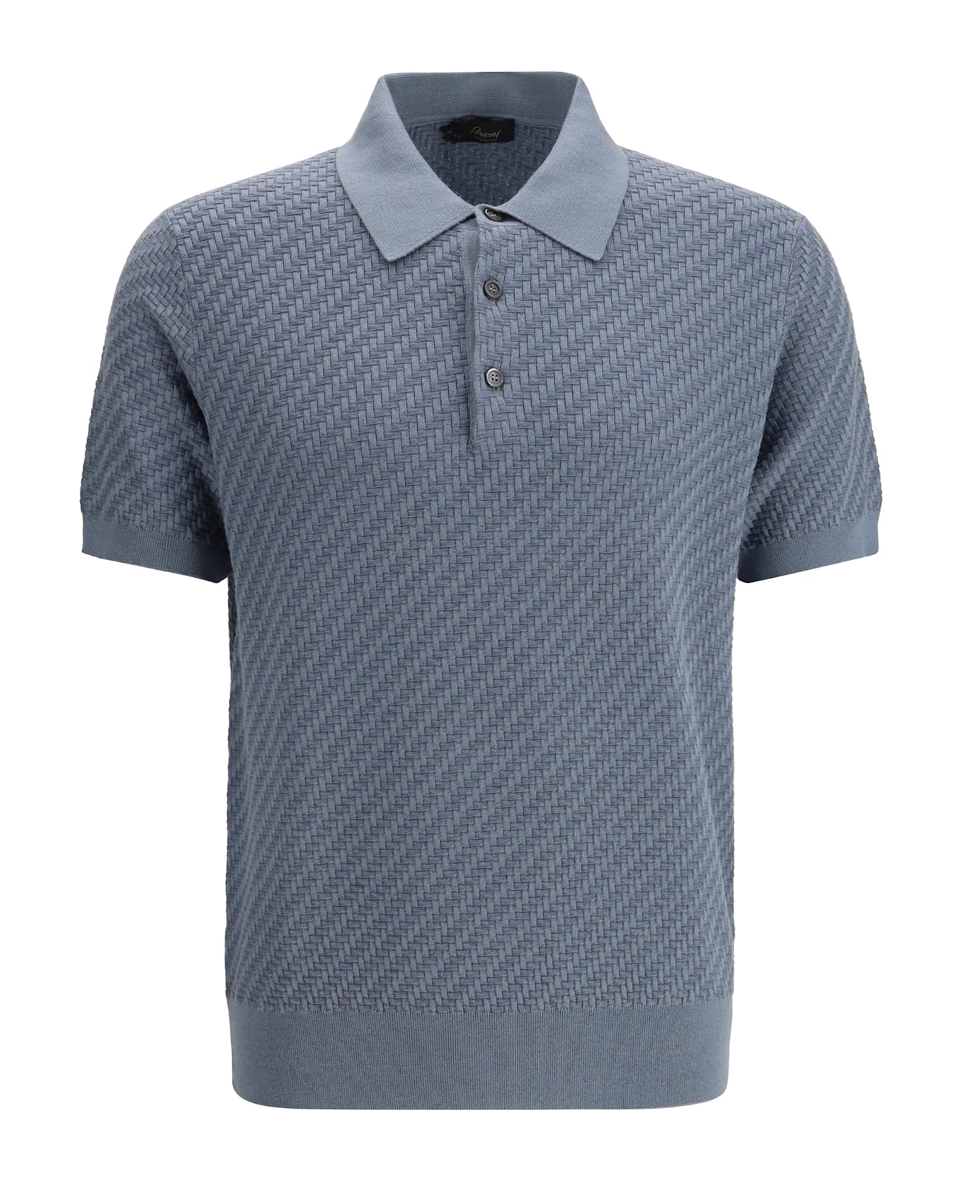 Brioni Polo Shirt With Woven Pattern