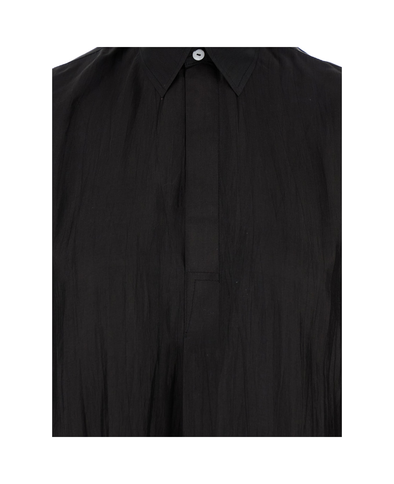 The Rose Ibiza Black Relaxed Blouse With Concealed Closure In Silk Woman - Black