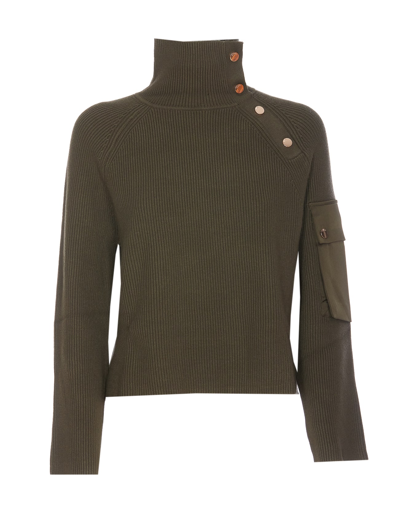 Liu-Jo Buttons And Pocket Sweater - Green