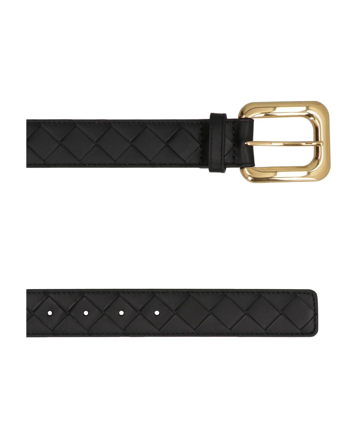 Bottega Veneta Leather Belt - black ベルト