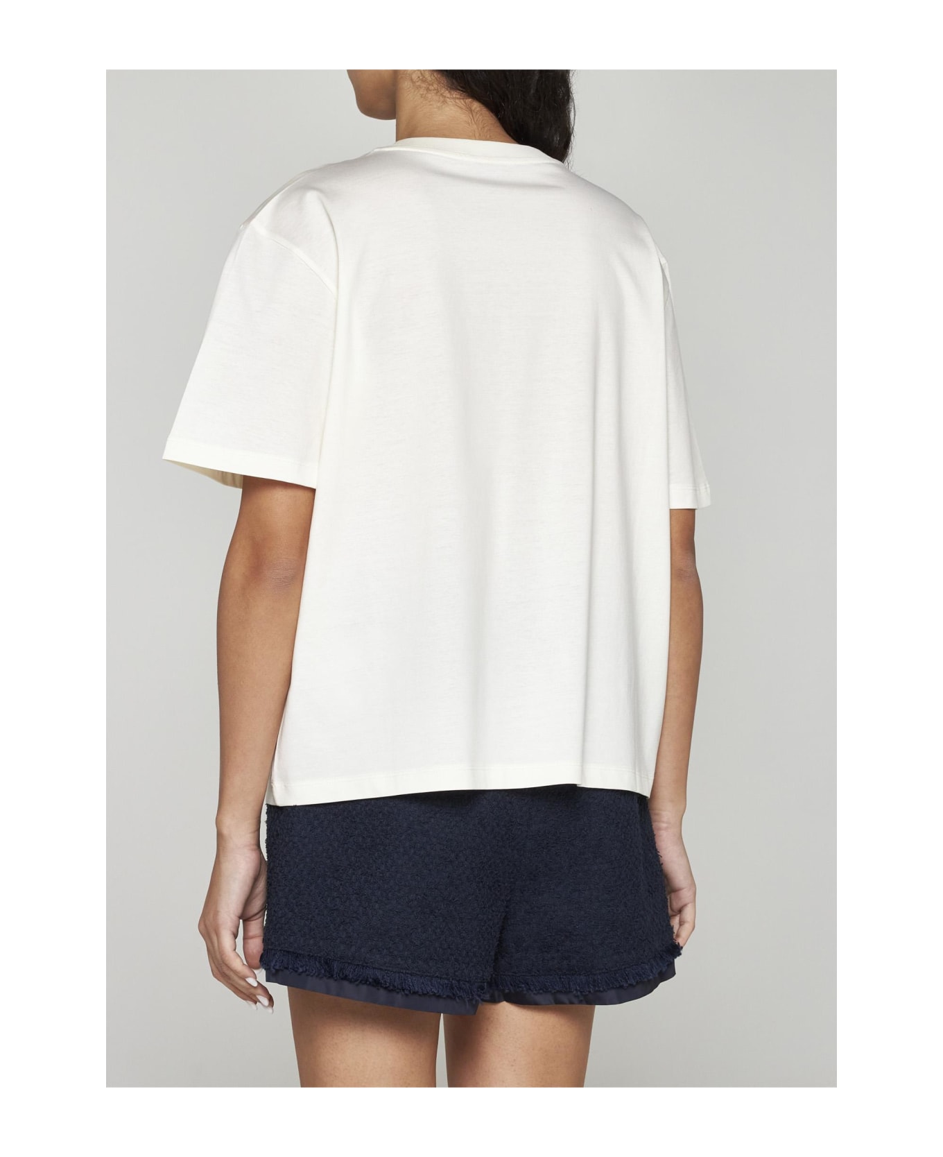 Moncler Chest-pocket Cotton-blend T-shirt - Bianco Tシャツ