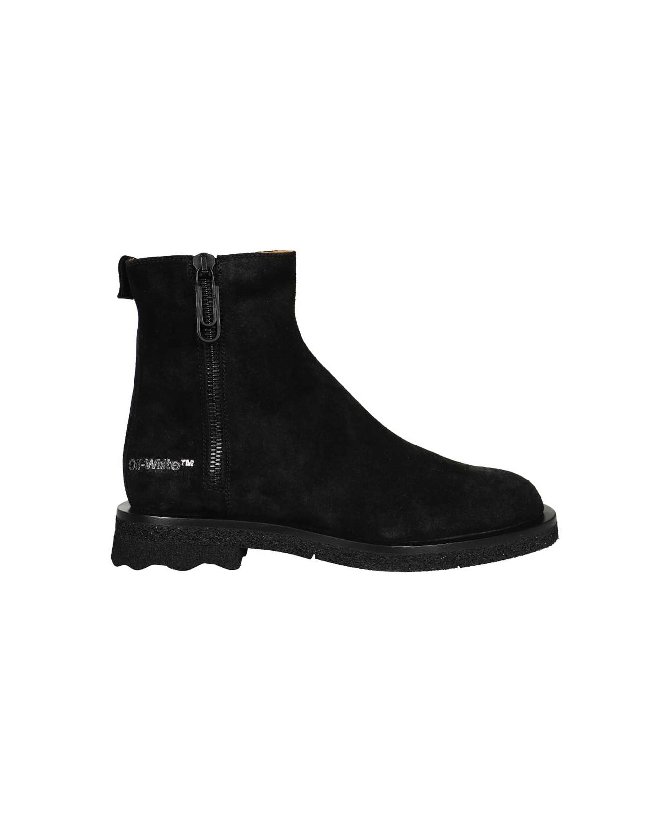 Off-White Spongesole Suede Ankle Boots - black