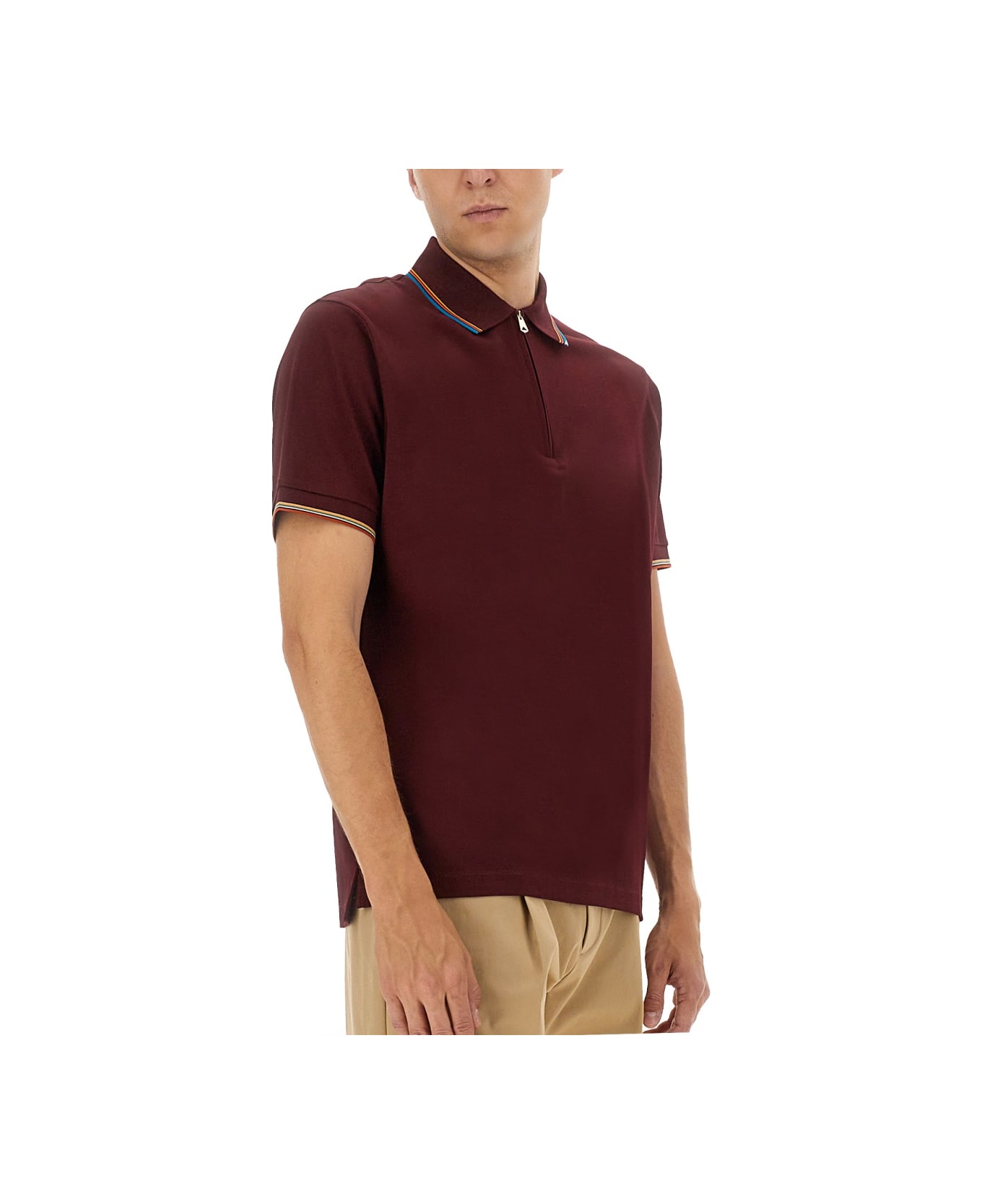 Paul Smith Zip Polo. - RED