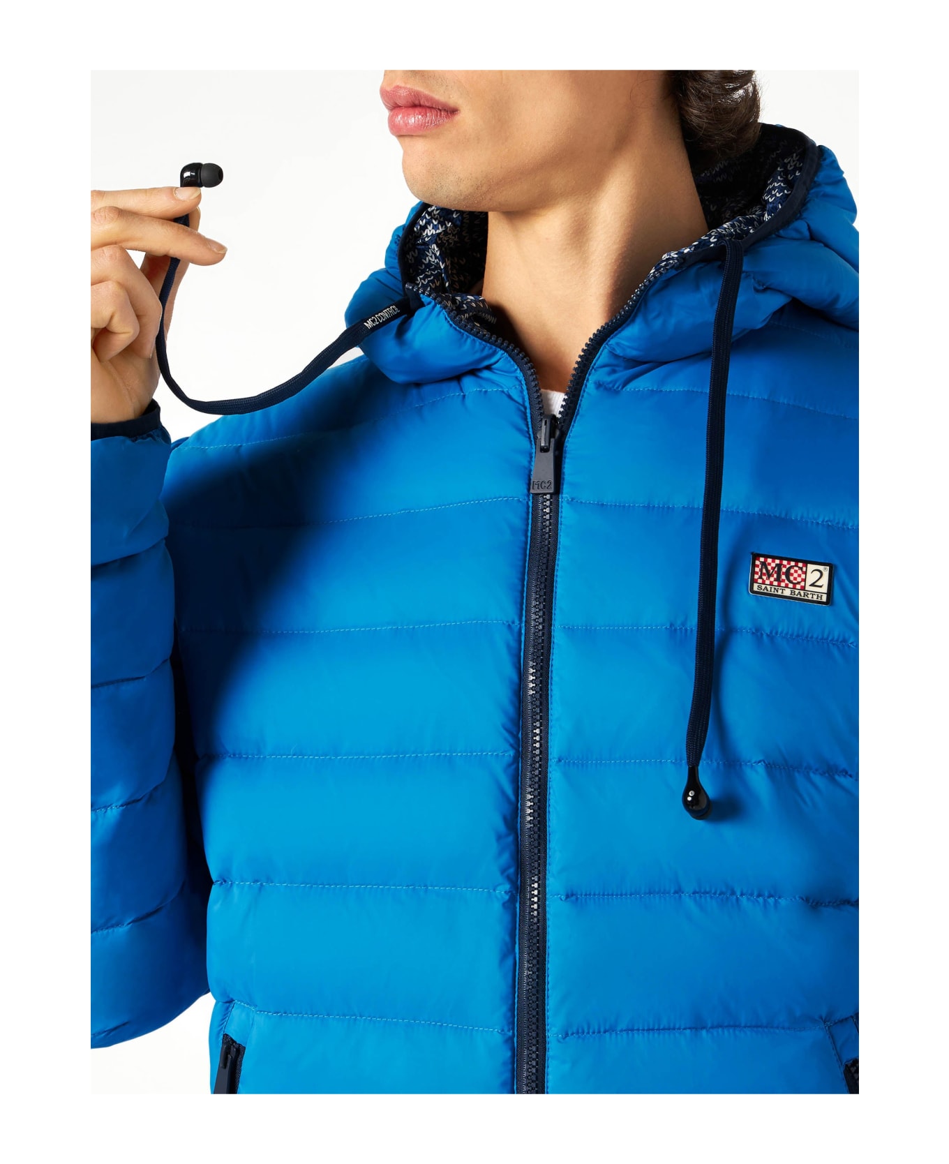 MC2 Saint Barth Man Double Face Down Jacket Courchevel - BLUE