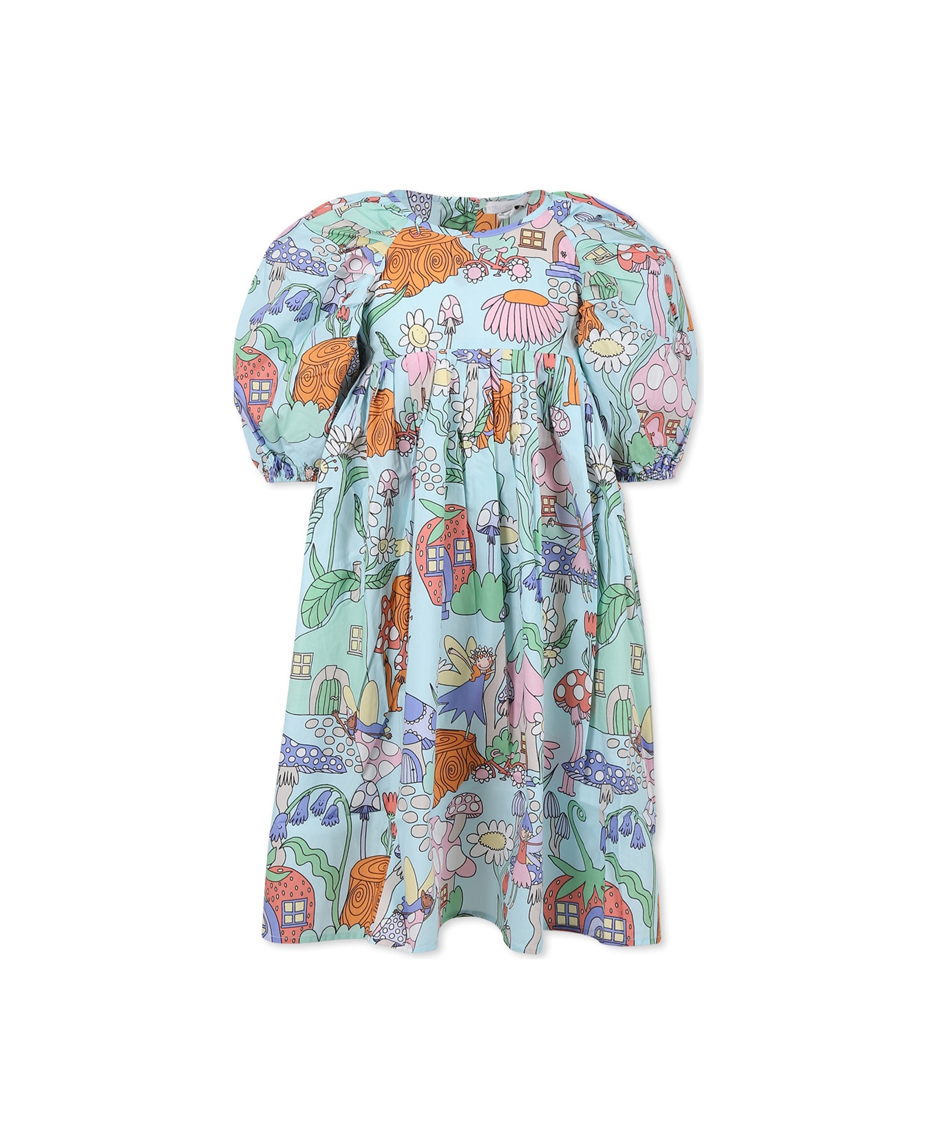 Stella McCartney Kids Light Blue Dress For Girl With Fairy - Green