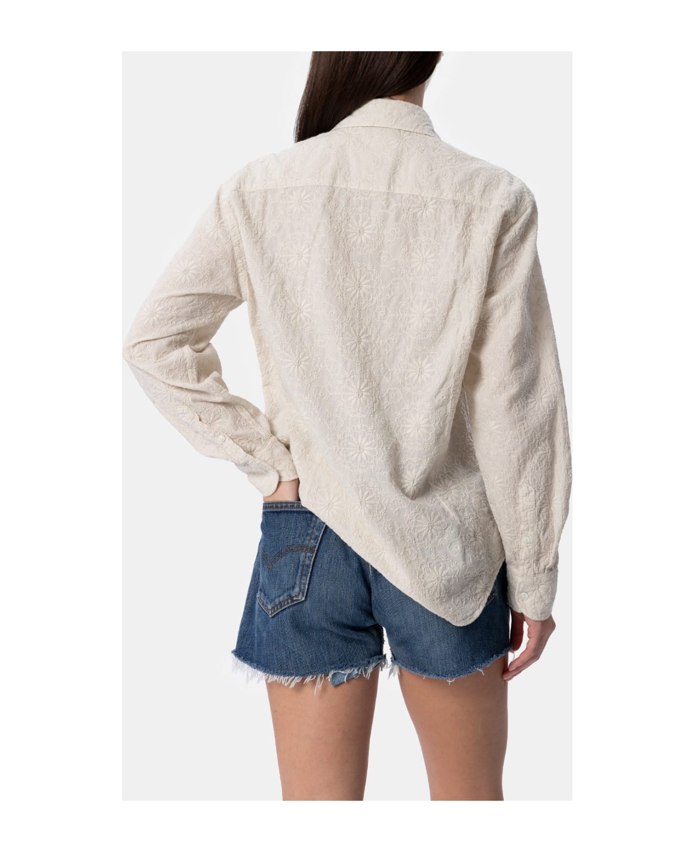 MC2 Saint Barth Woman Classic Sangallo Cotton Shirt Meredith - WHITE