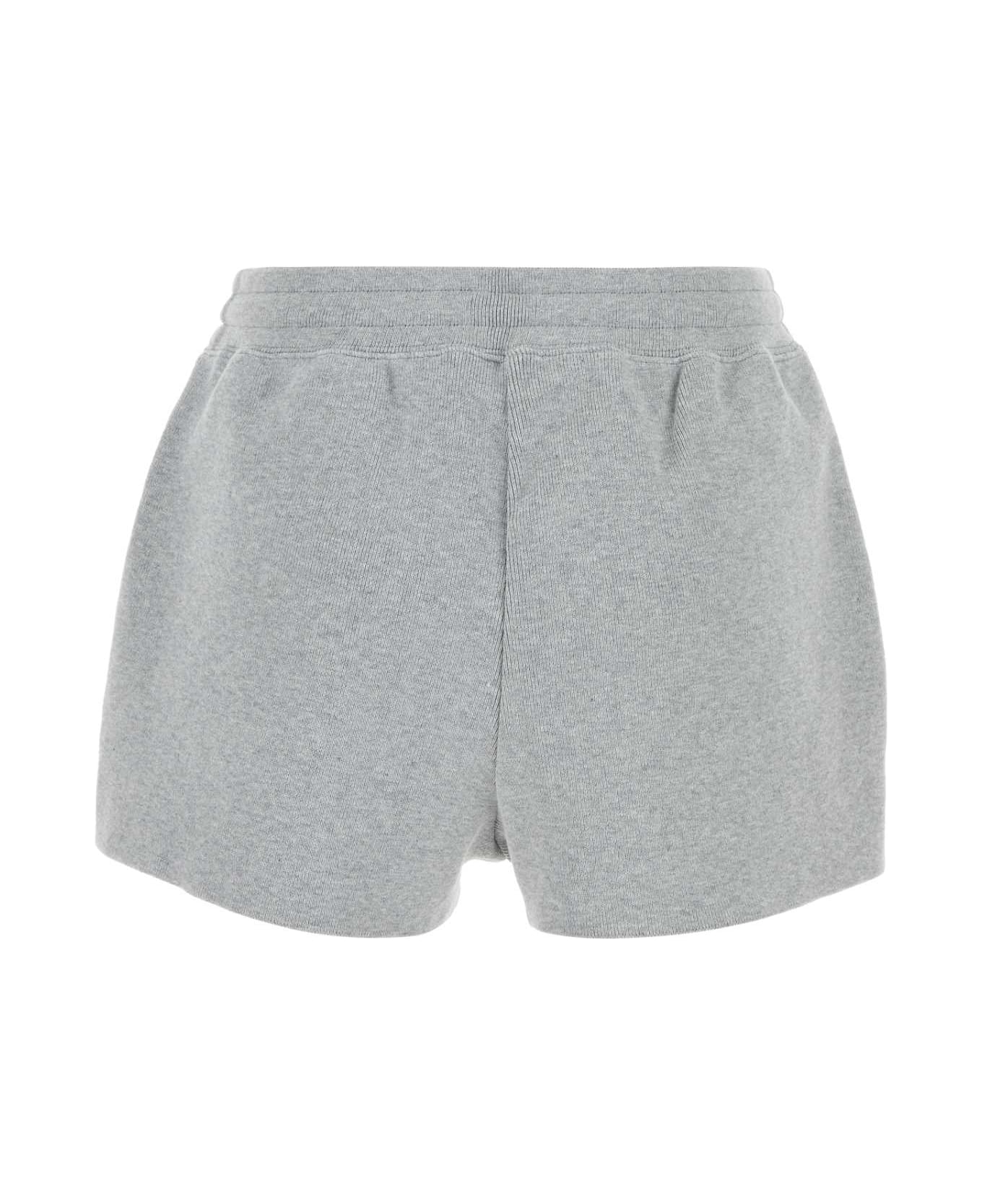 Miu Miu Grey Cotton Shorts - GRIGIO
