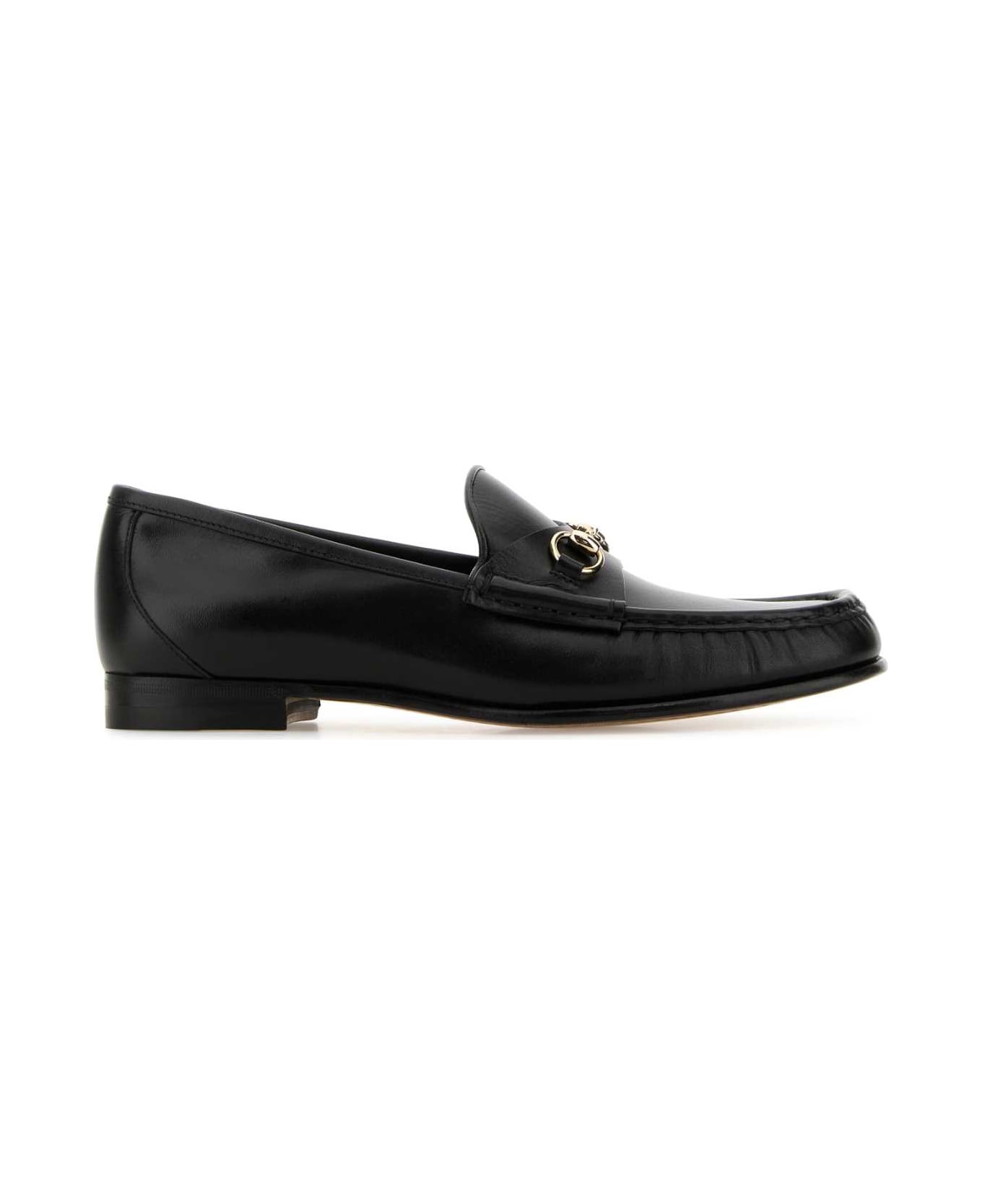 Gucci Black Leather Loafers - Nero