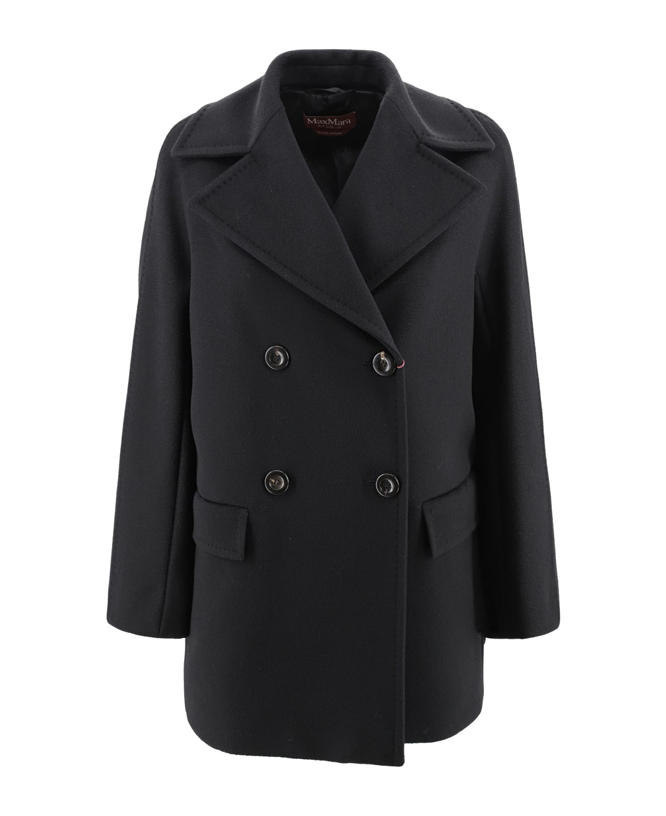 Max Mara Studio Kent Double-breasted Coat - Black