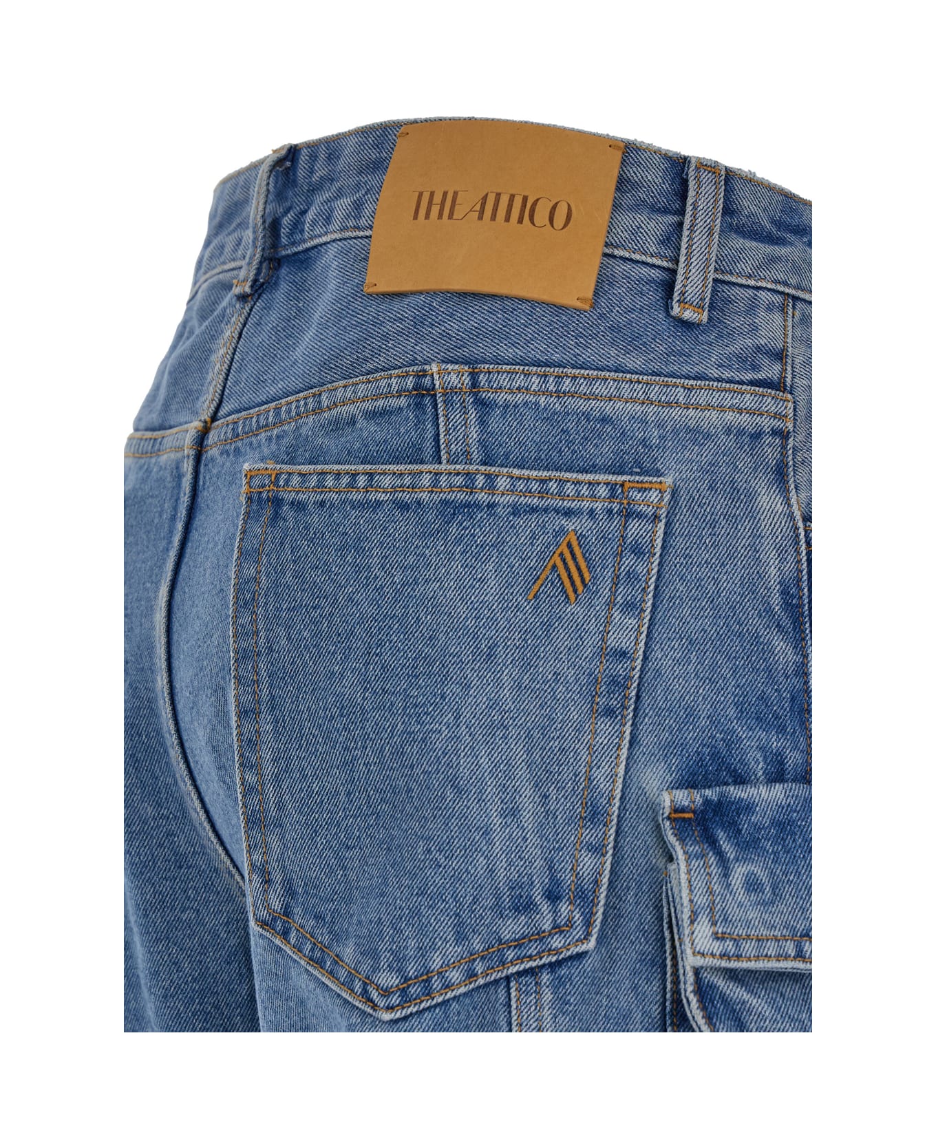 The Attico Fern Cargo Jeans - LIGHT BLUE DENIM
